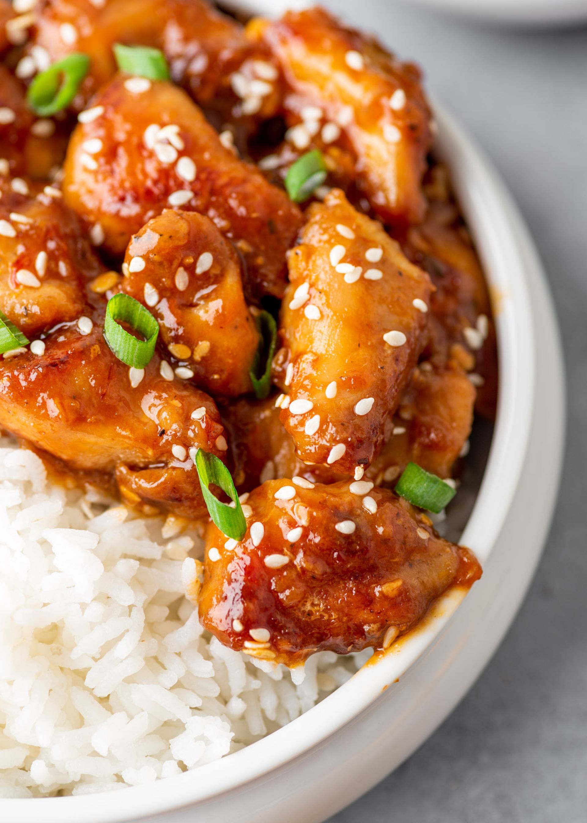 Orange Chicken with Veggie Stir Fry and Jasmine Rice