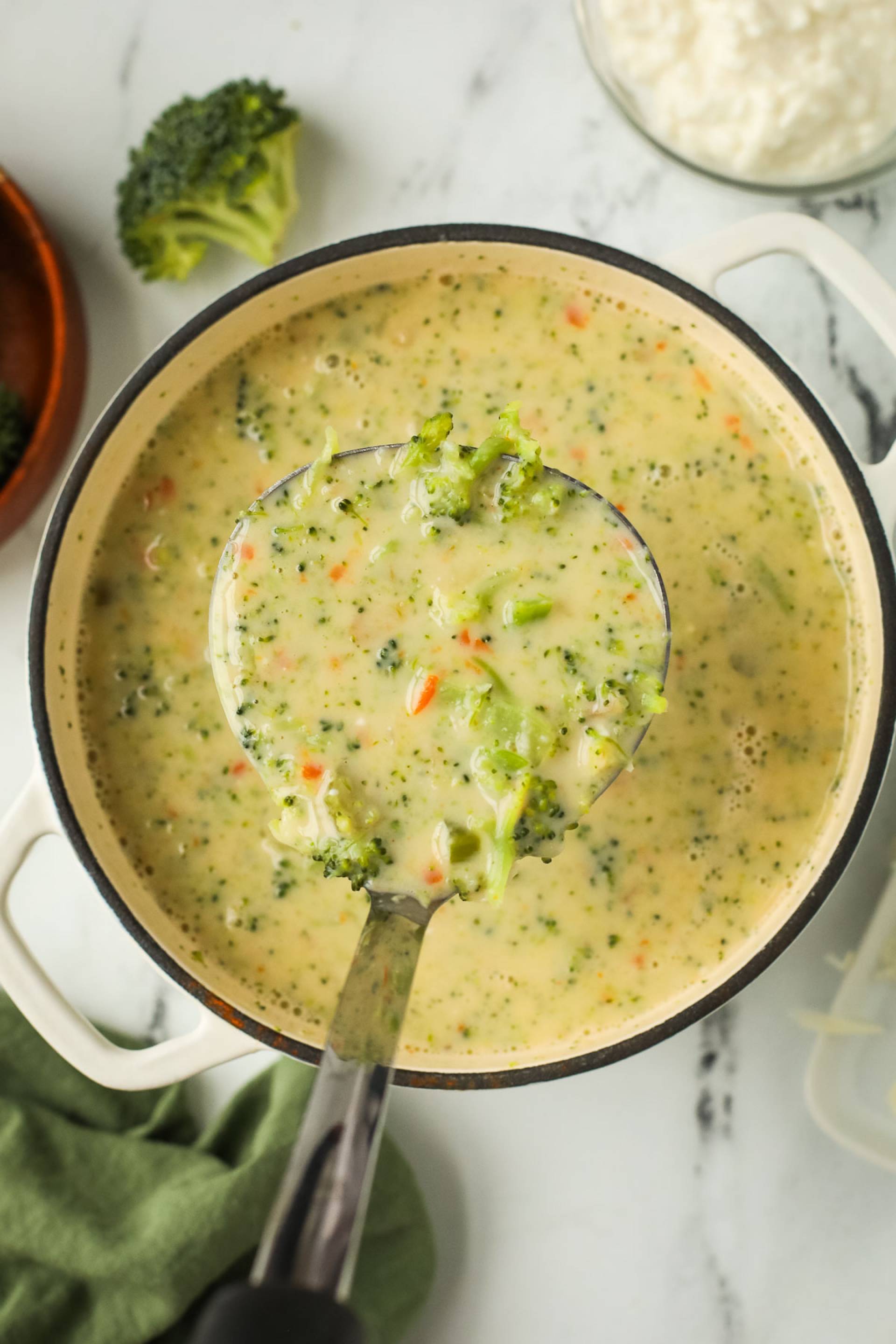 High Protein Broccoli Cheddar Soup
