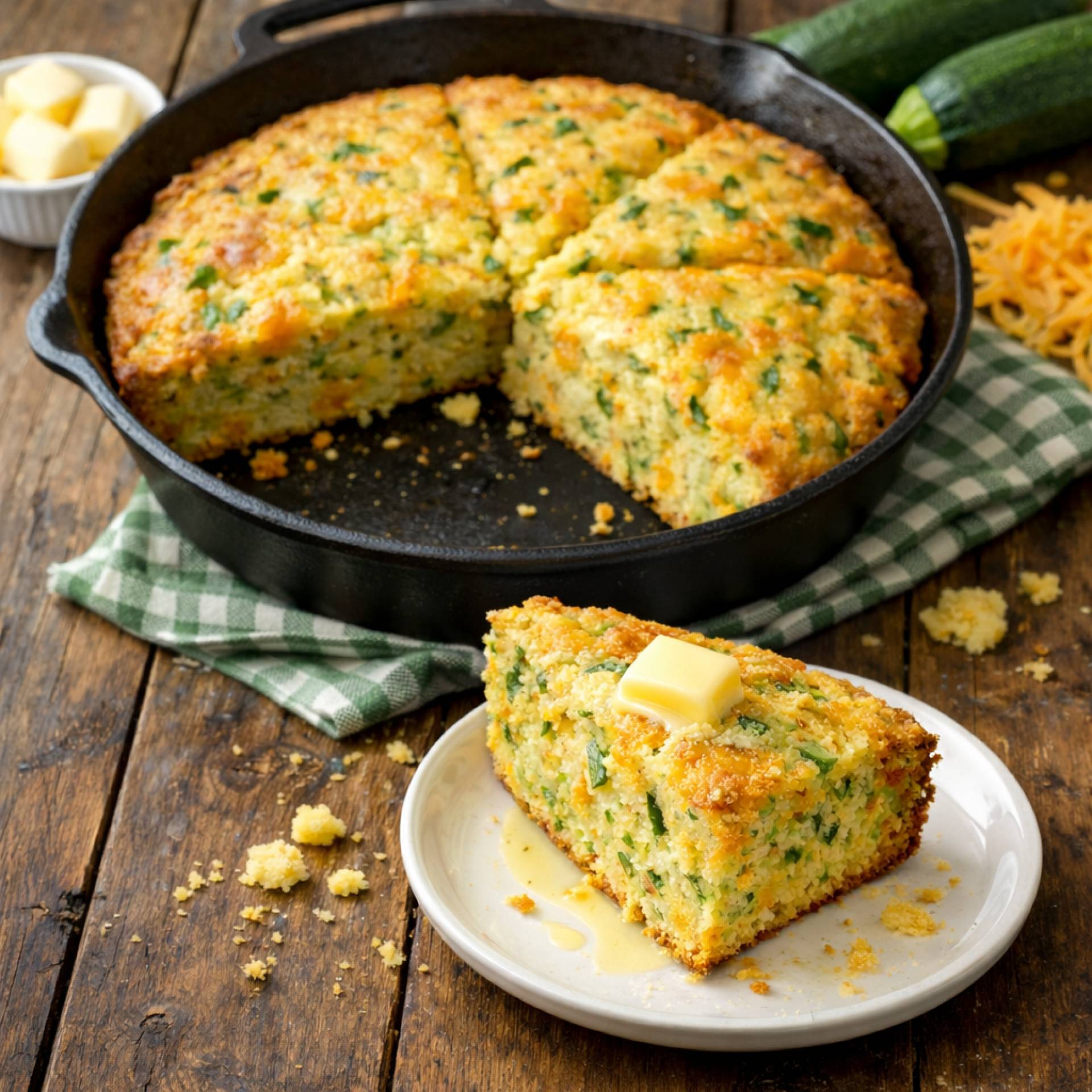 Zucchini Cheddar Cornbread