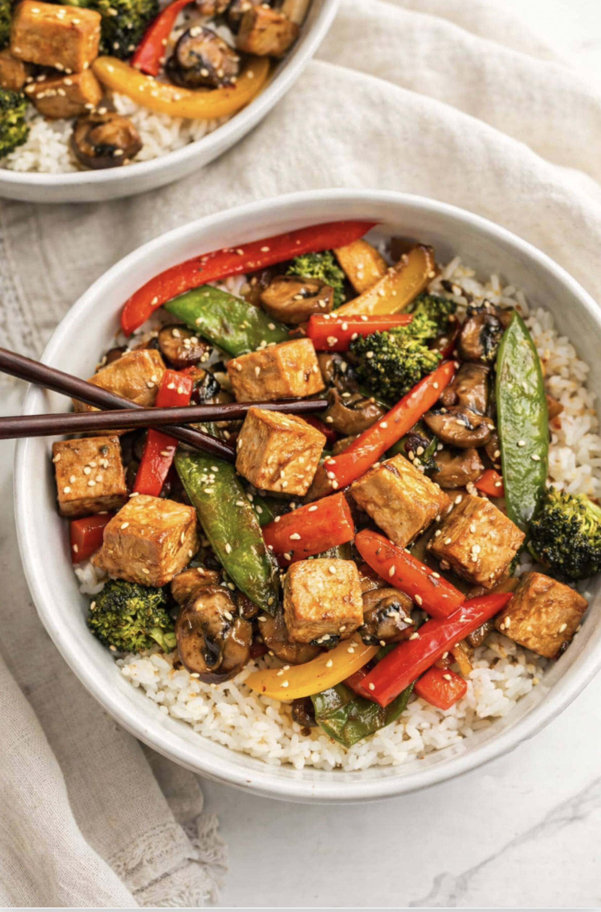 Westy Restaurant Week 4- Serving Honey Soy Ginger Tofu with Fragrant Coconut Lemongrass Rice