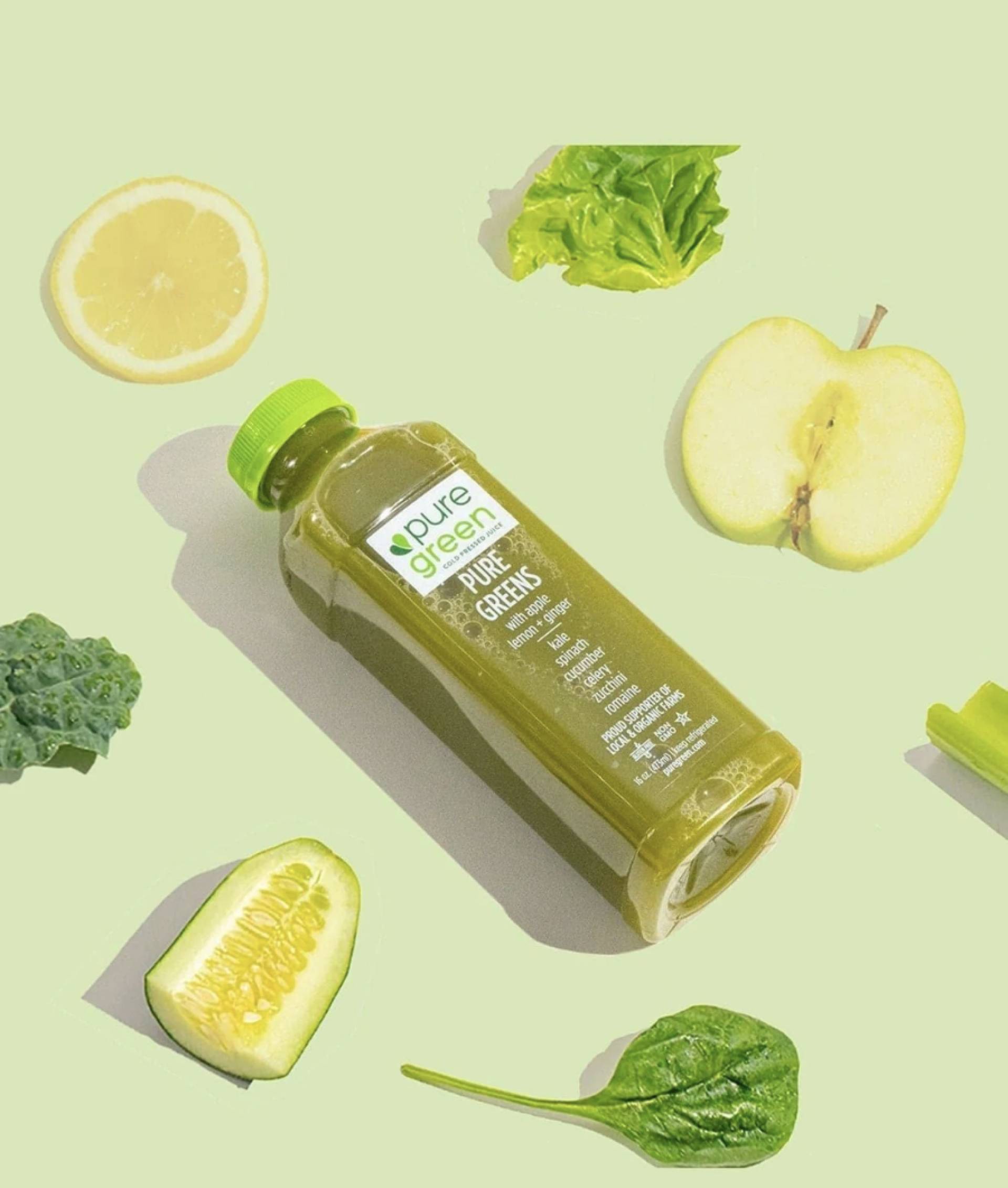 Pure Greens - Apple Lemon Ginger Cold Pressed Juice