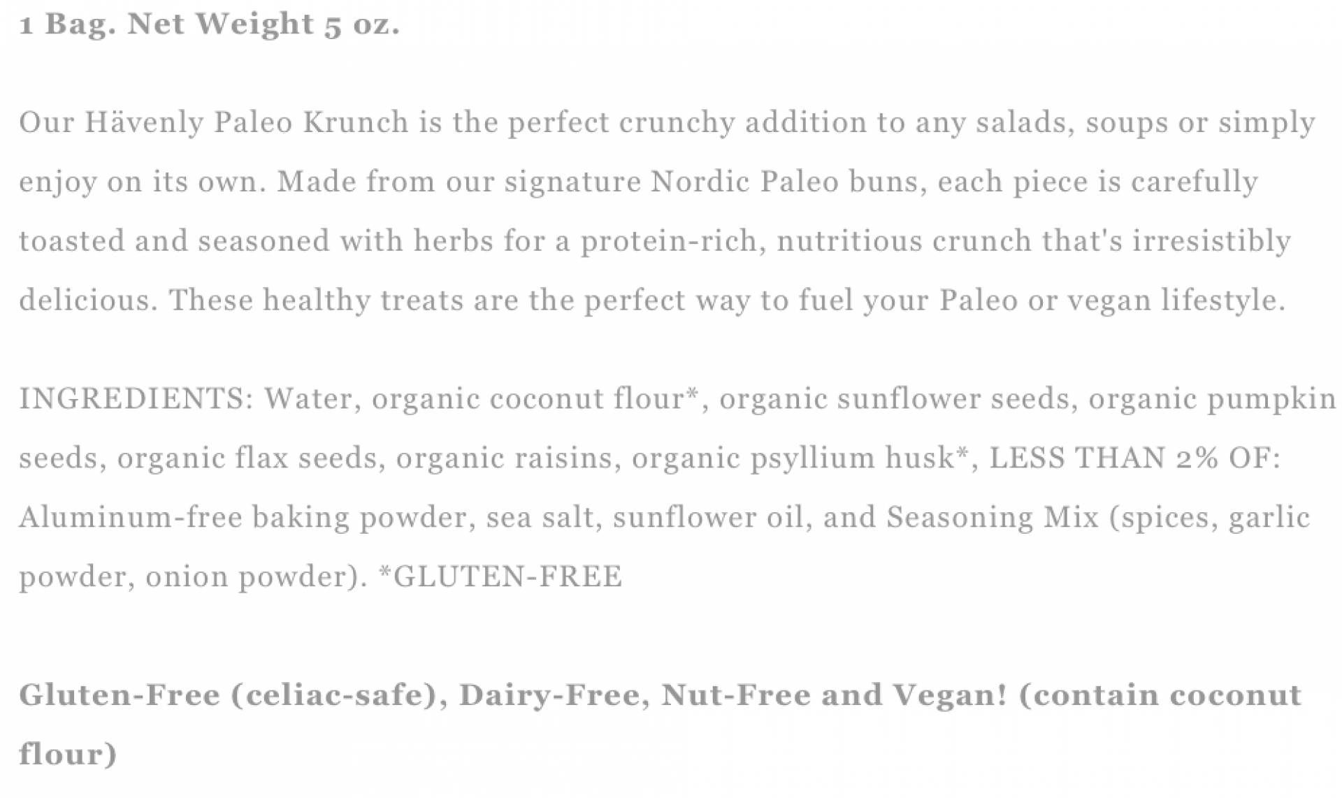Havenly Paleo Croutons Crunch Gluten Free