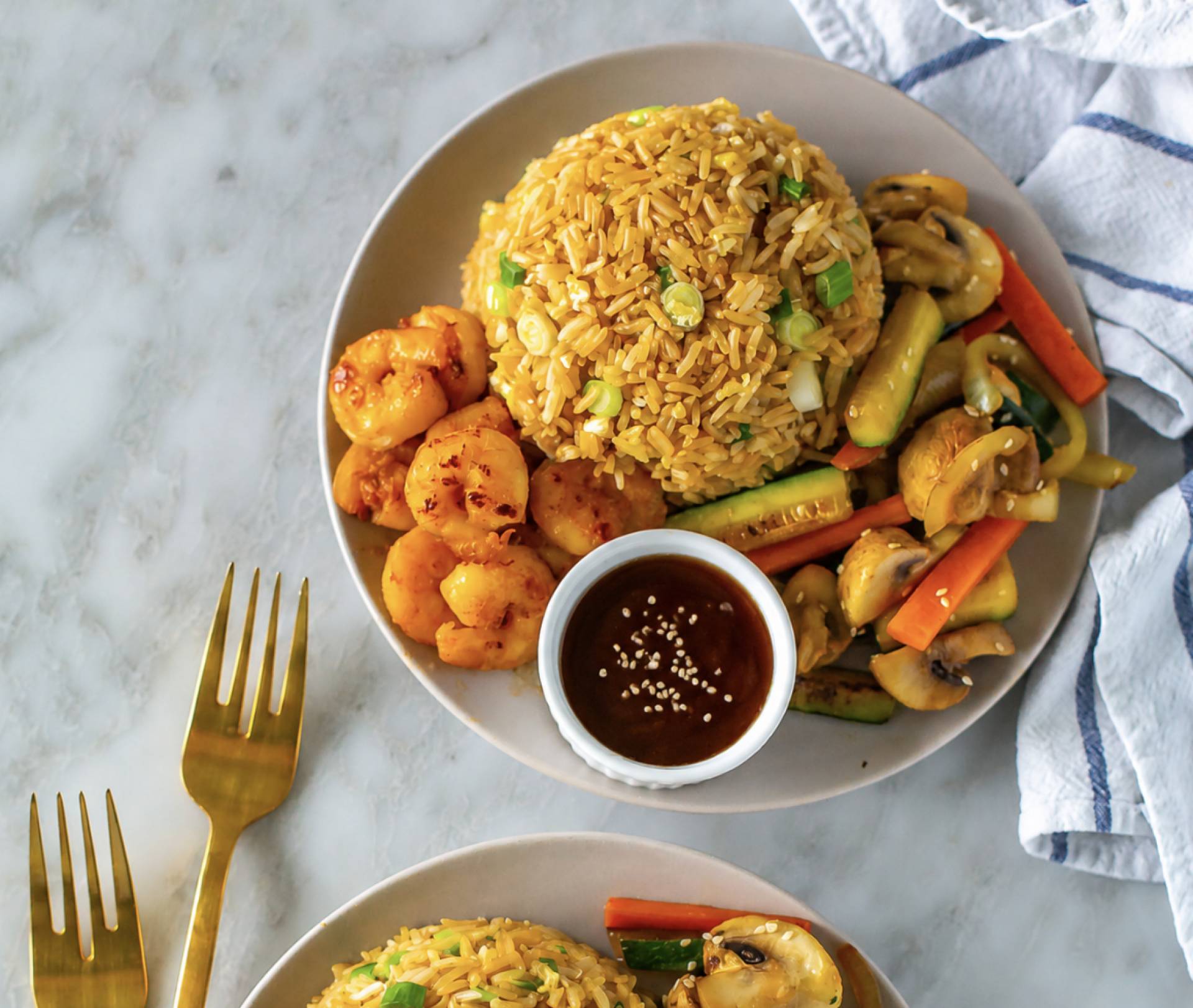 Dairy Free Hibachi Shrimp Bowls with Teriyaki Sauce