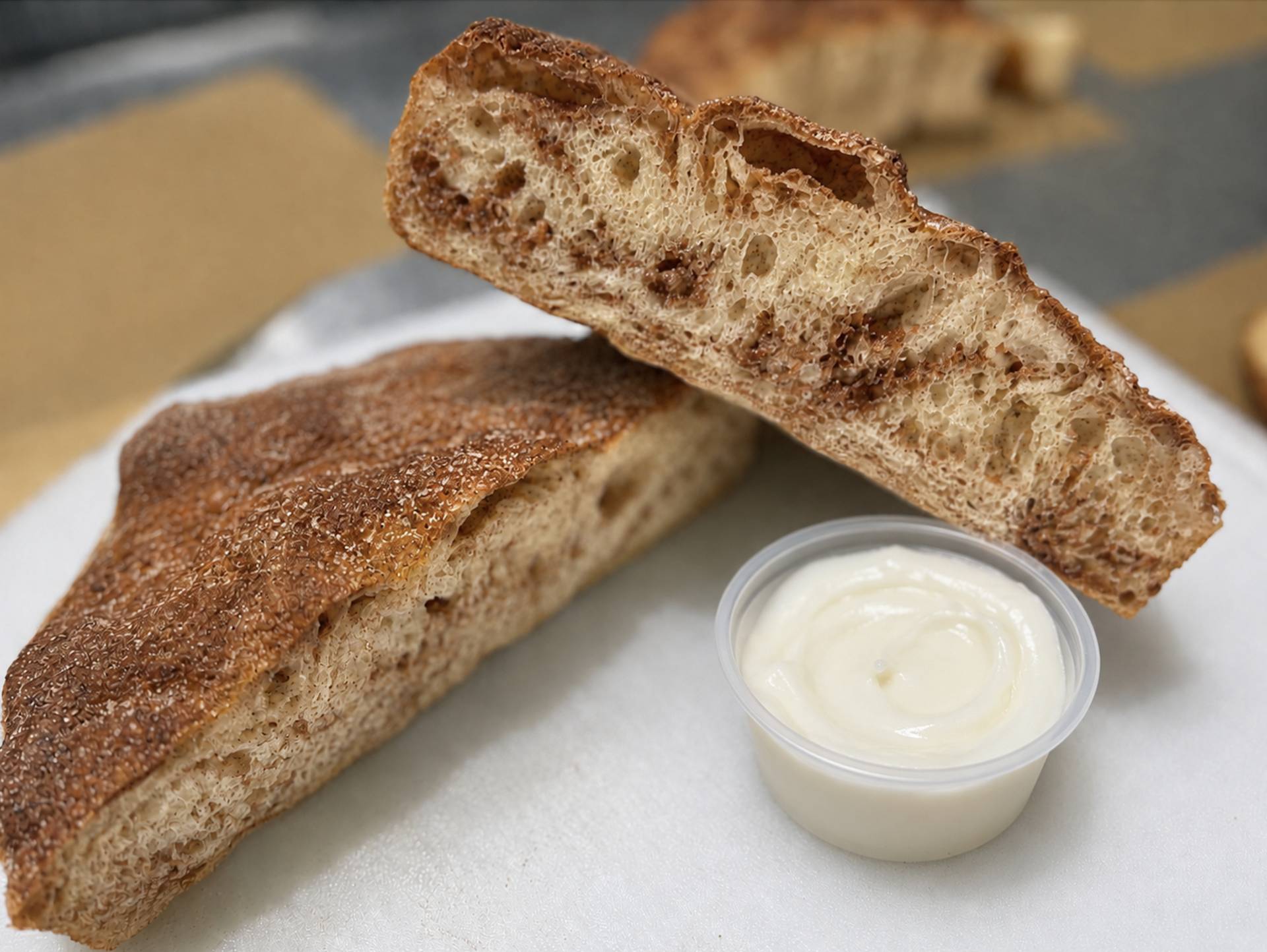NoCo Sourdough - Cinnamon Sugar Focaccia with Cream Cheese Frosting
