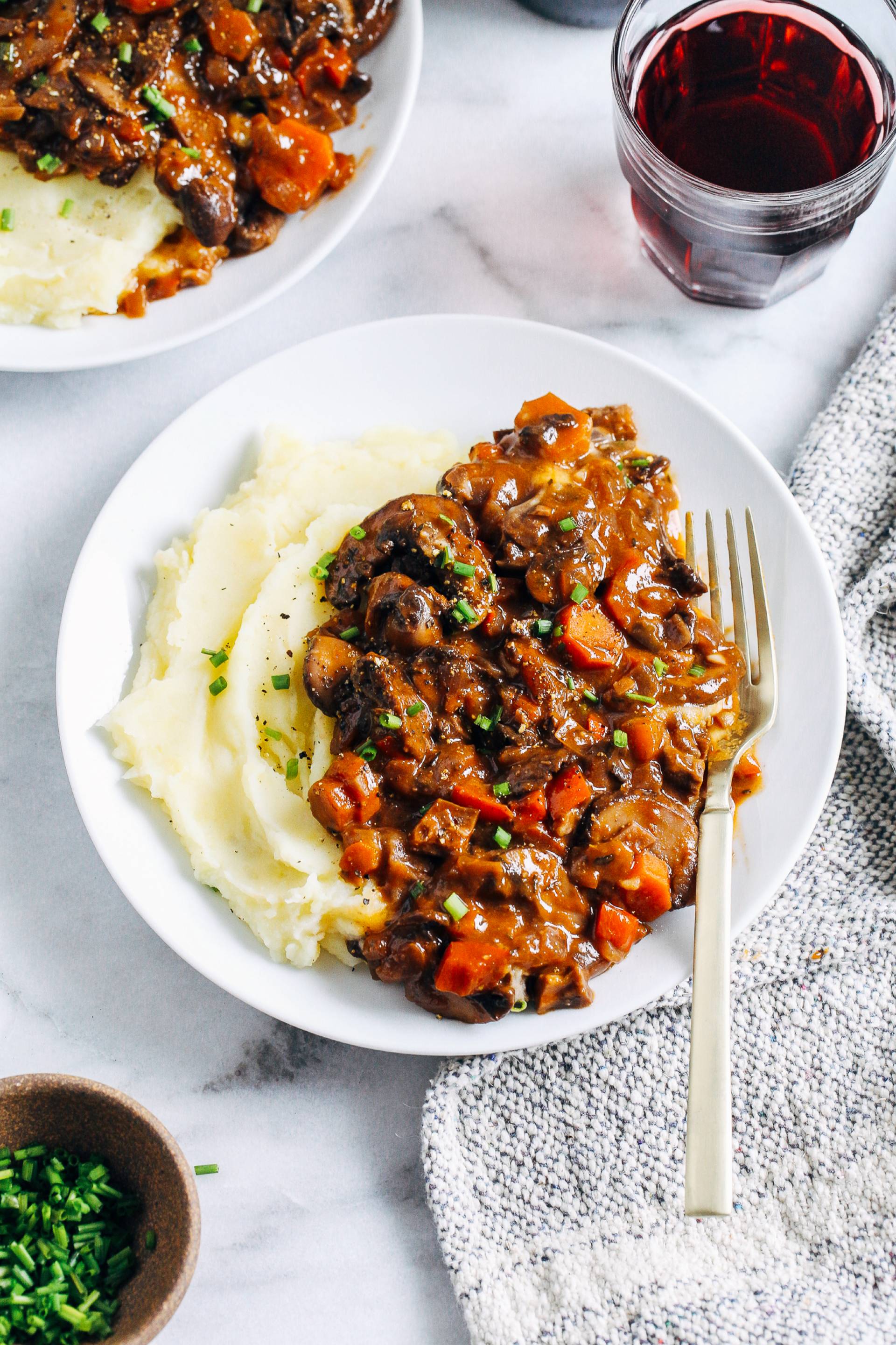 Vegan Mushroom & Lentil Bourguignon