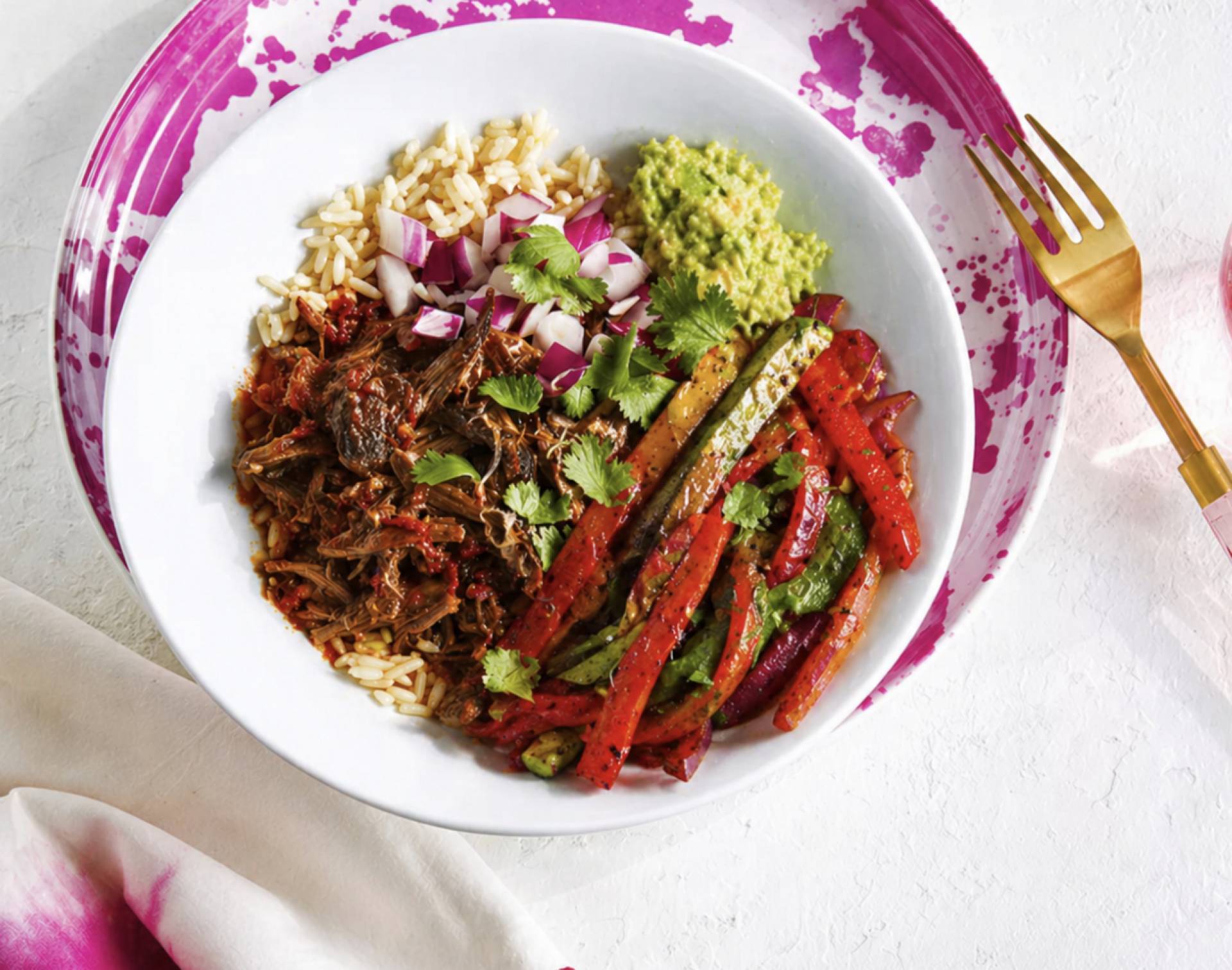 Dairy Free Birria Beef Burrito Bowls with Guacamole