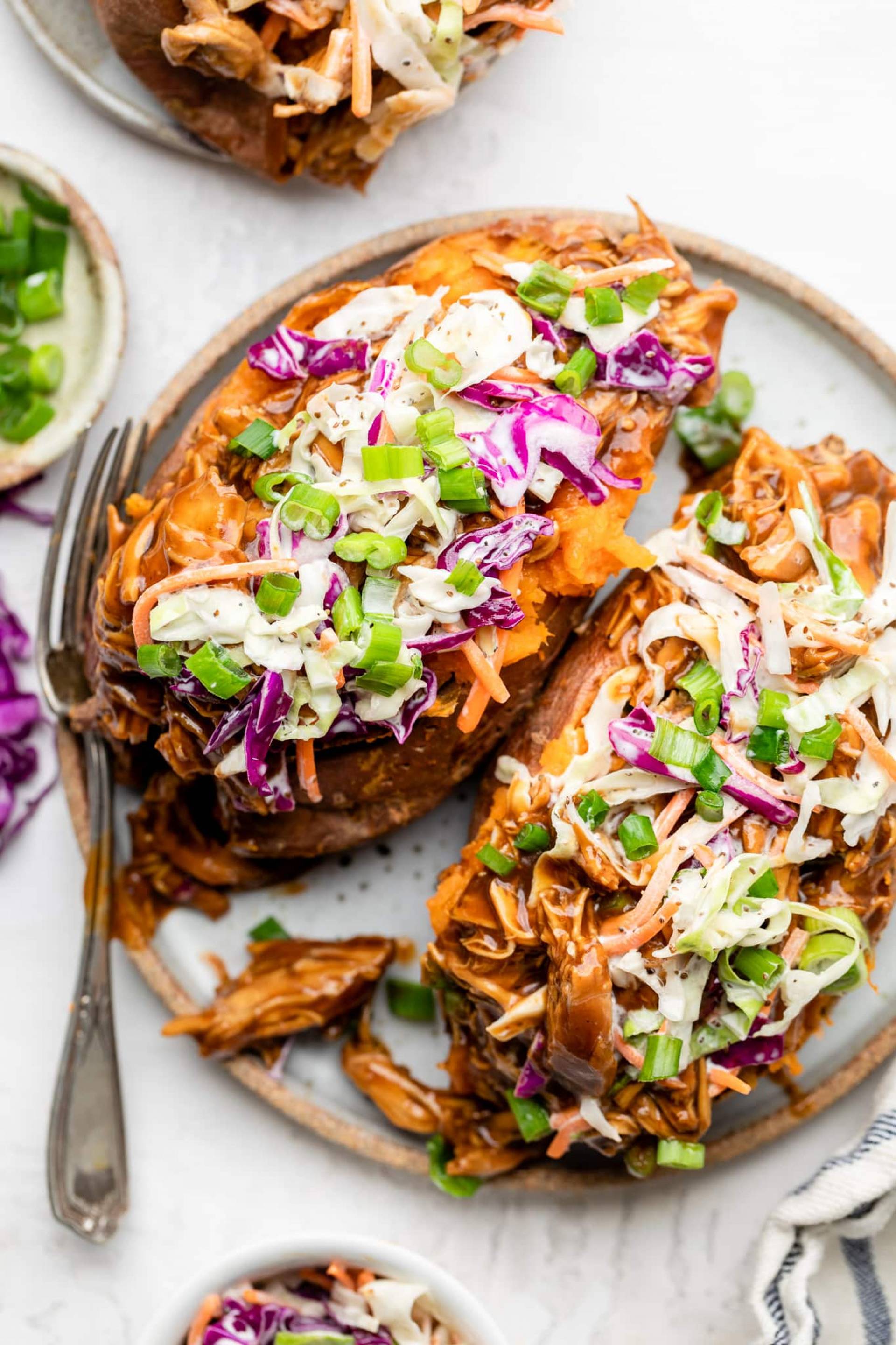 Dairy Free BBQ Chicken Stuffed Sweet Potato