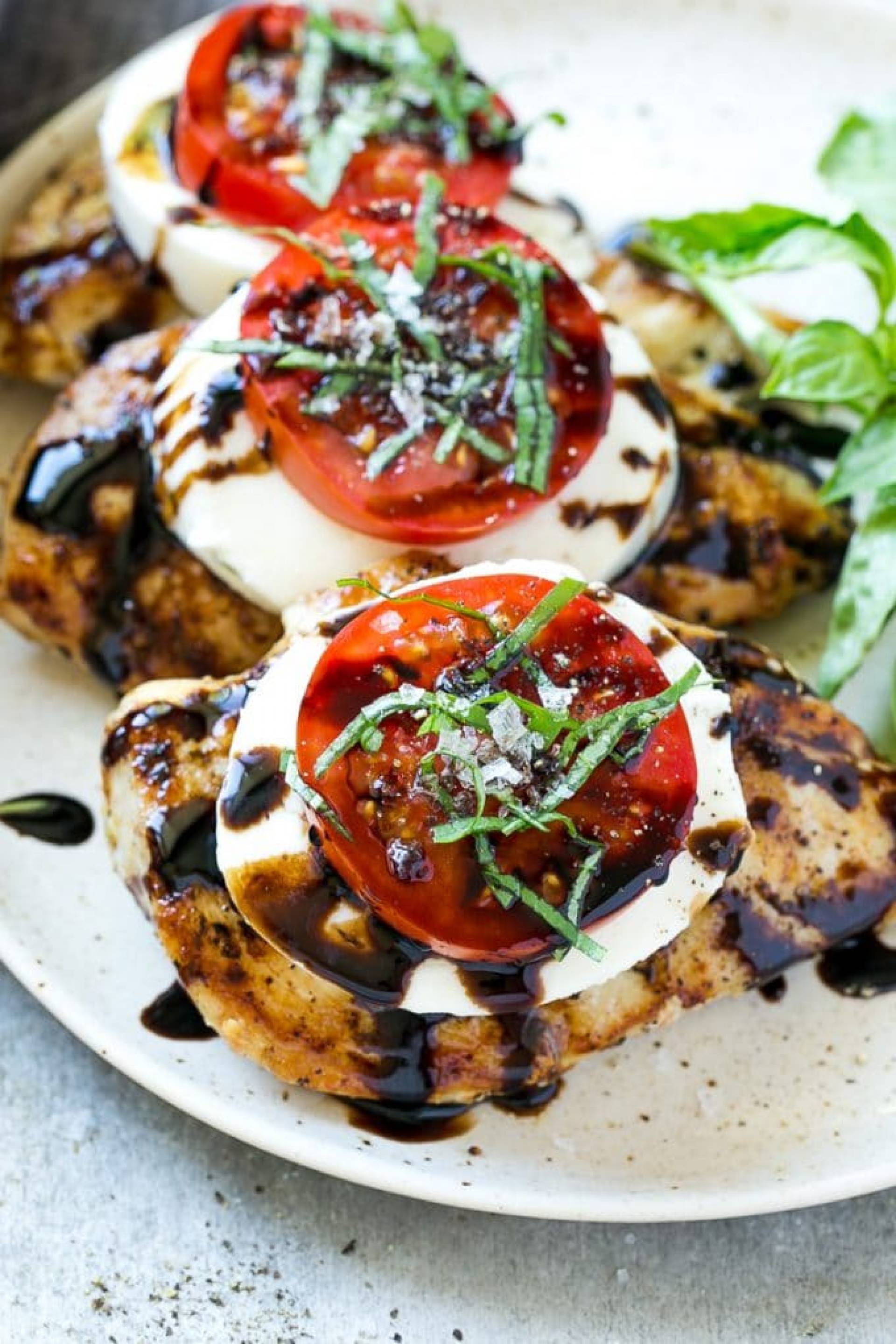 Dairy Free Caprese Chicken with Roasted Italian Veggies and Quinoa