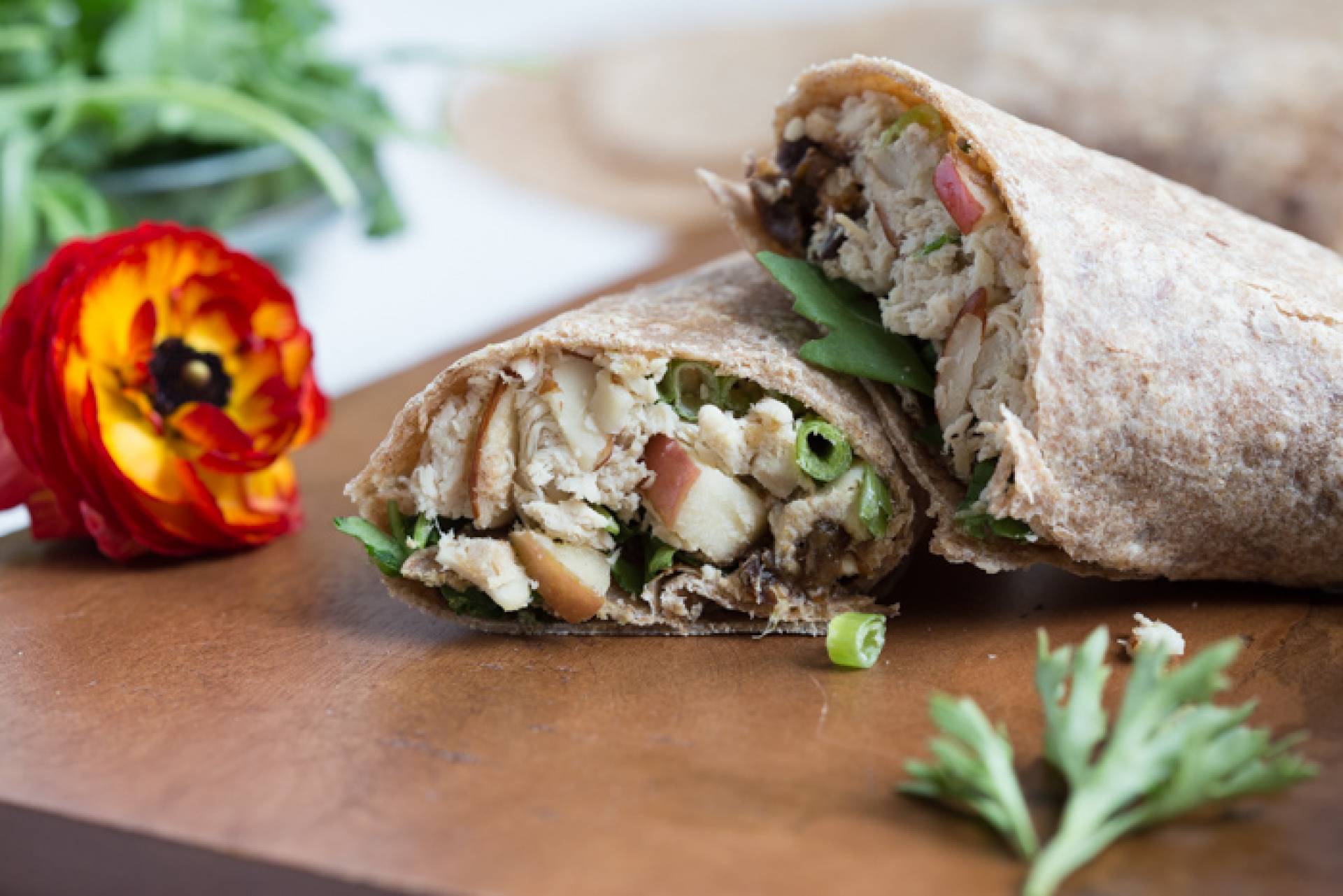 Waldorf Chickpea Salad Wrap