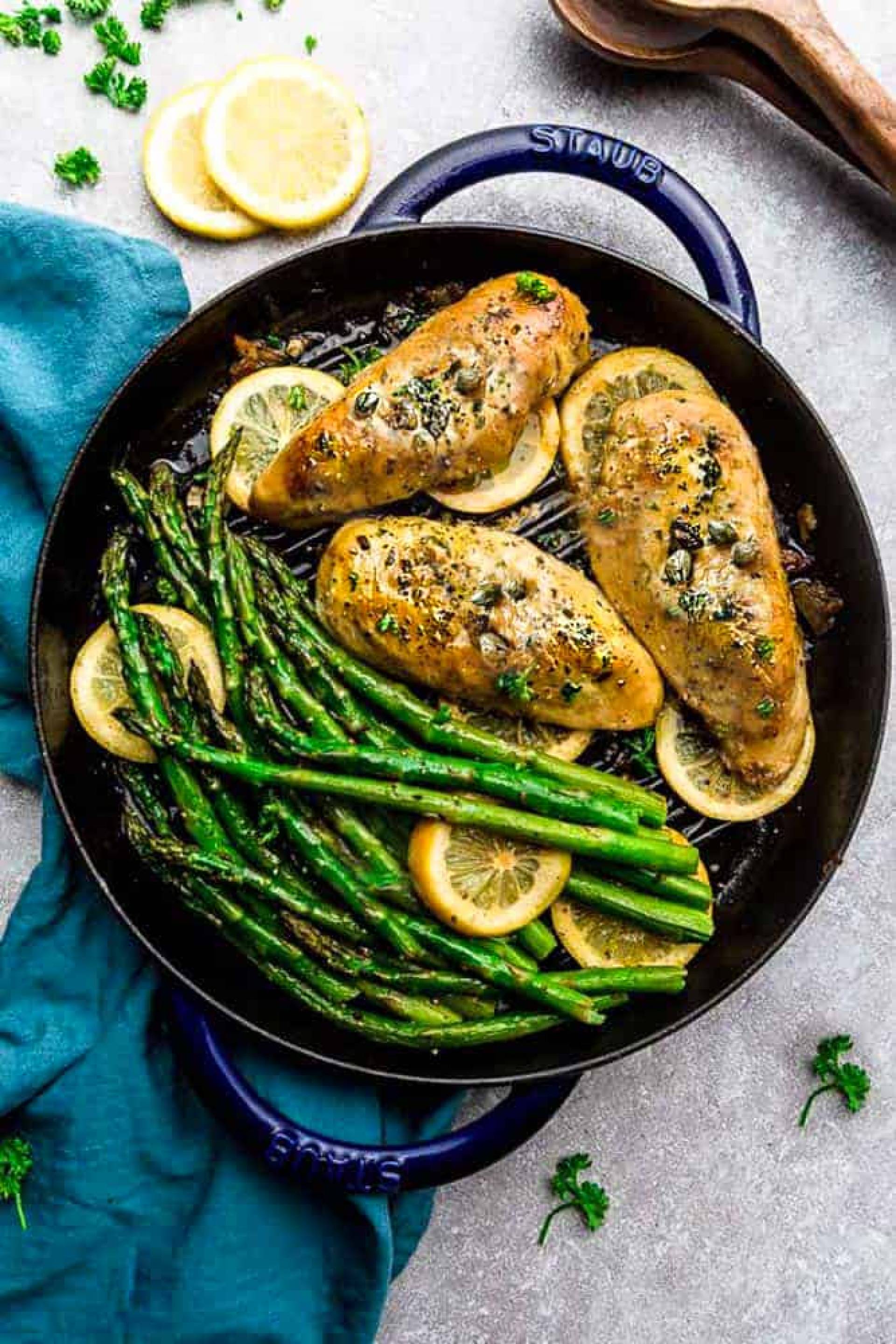 Vegan Daring Chik'n & Asparagus With Lemon Caper Sauce