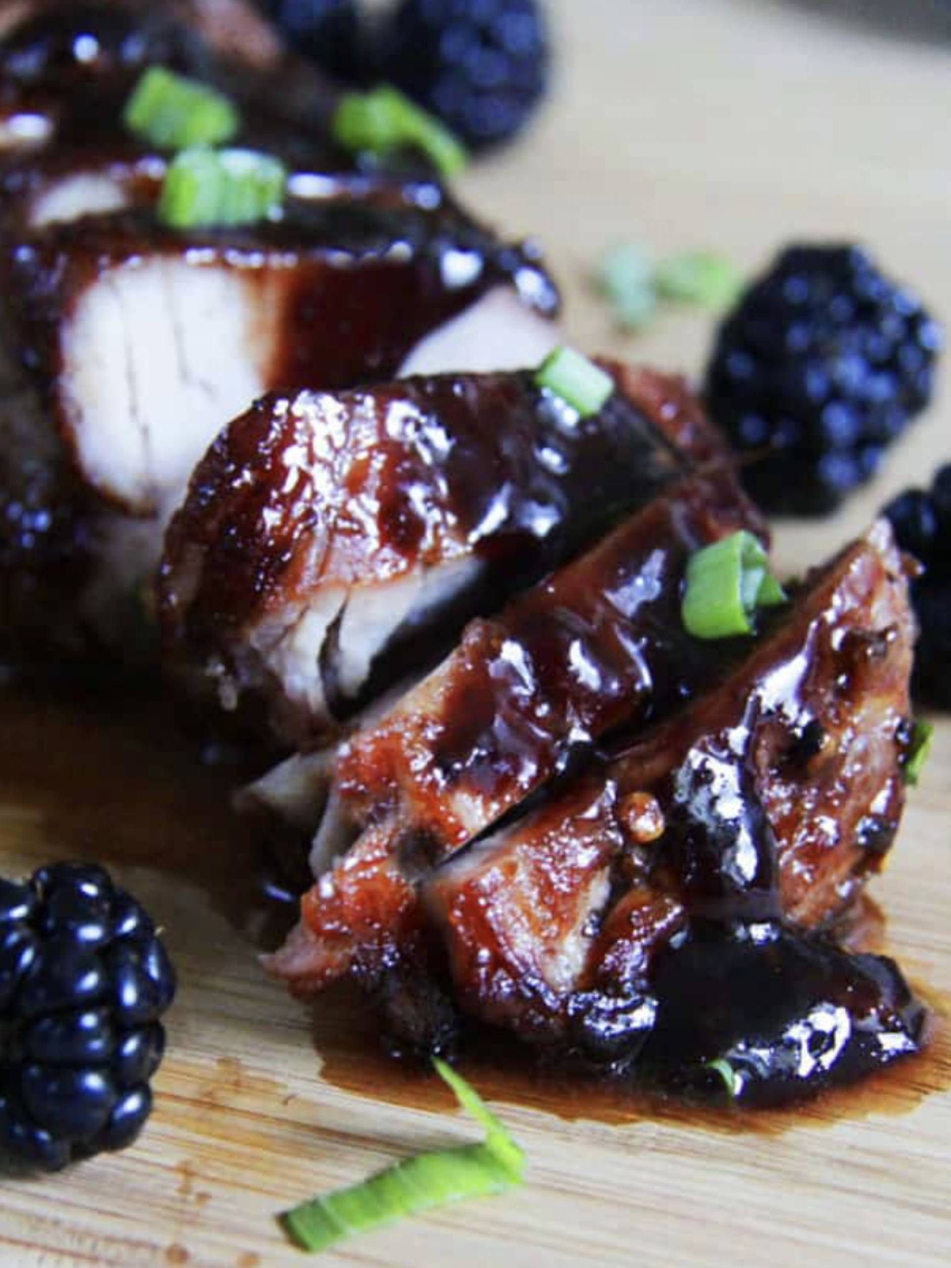 Grilled Pork Tenderloin with Blackberry, Arugula and Quinoa Salad