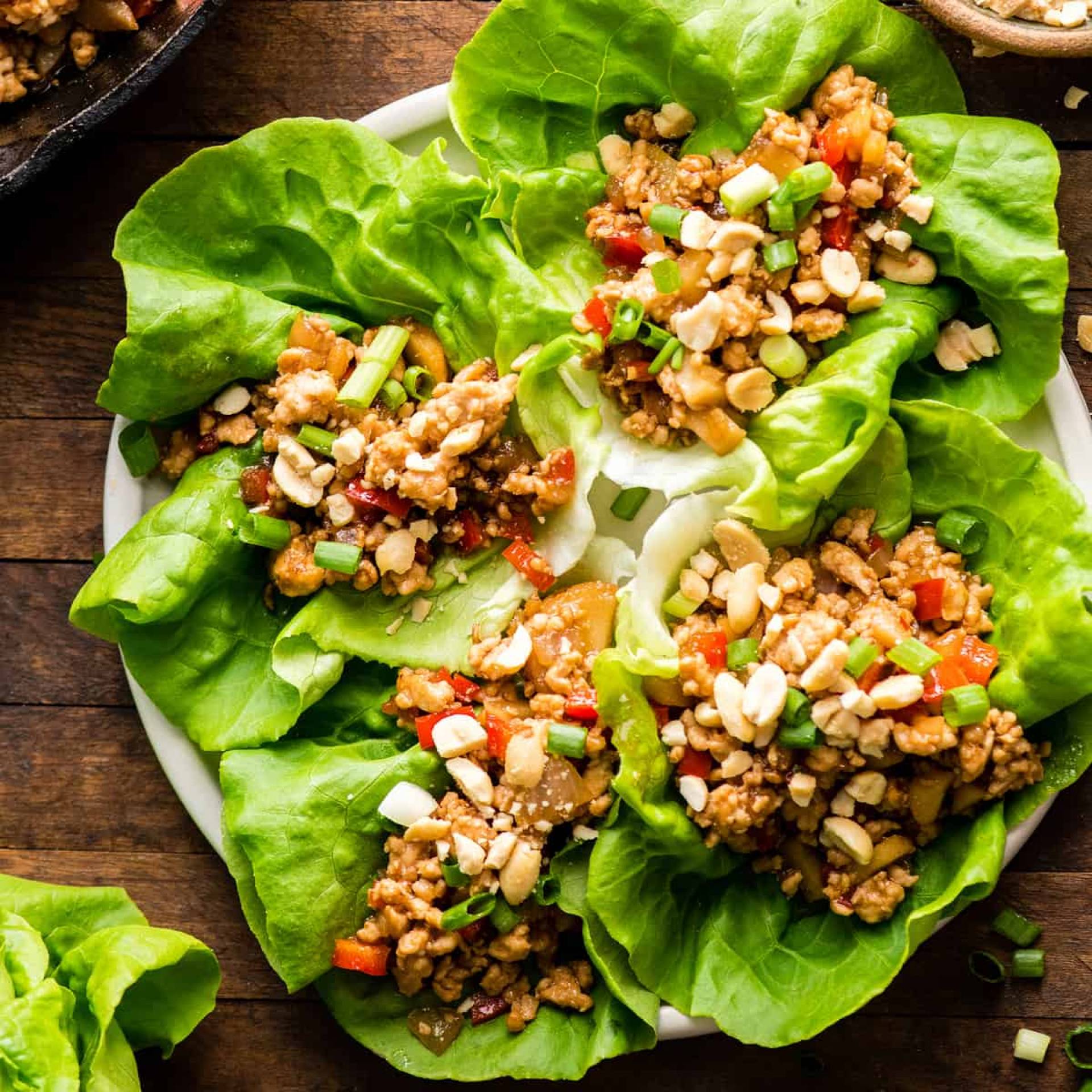 Ground Chicken Asian Lettuce Wraps with Vermicelli