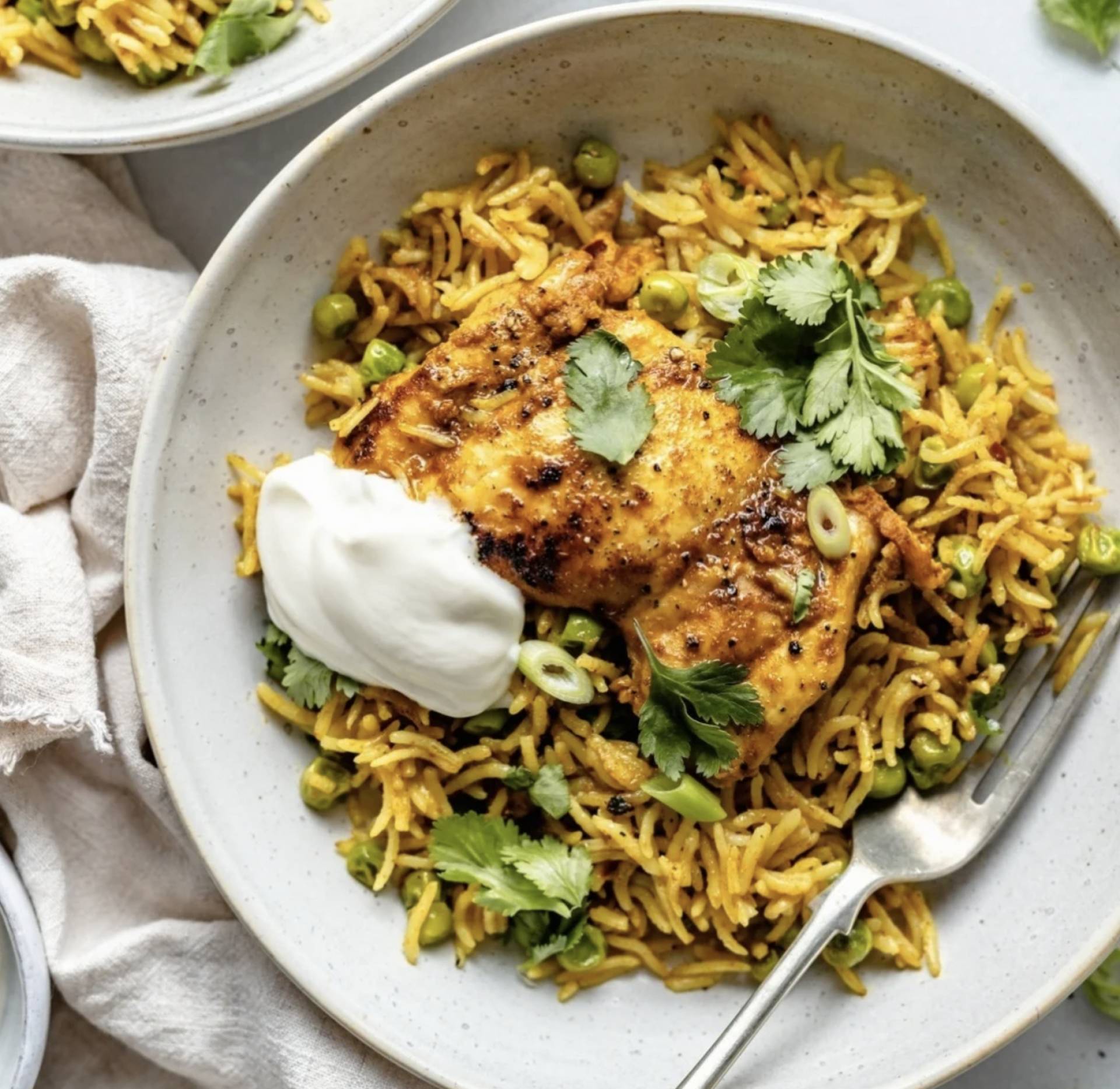 Tandoori Grilled Chicken with Biryani and Greek Yogurt Raita