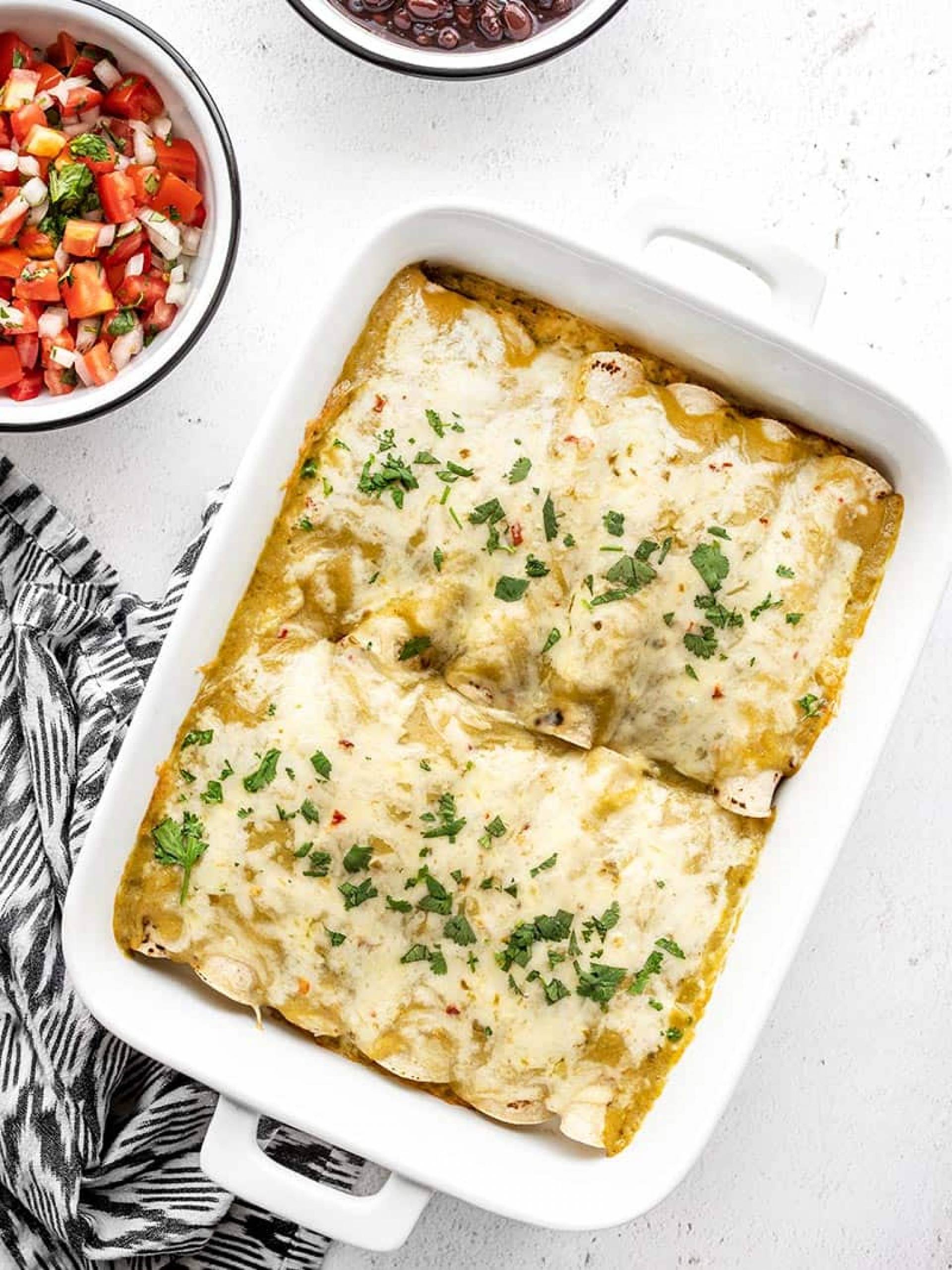 Veggie Packed Black Bean Hatch Verde Enchiladas