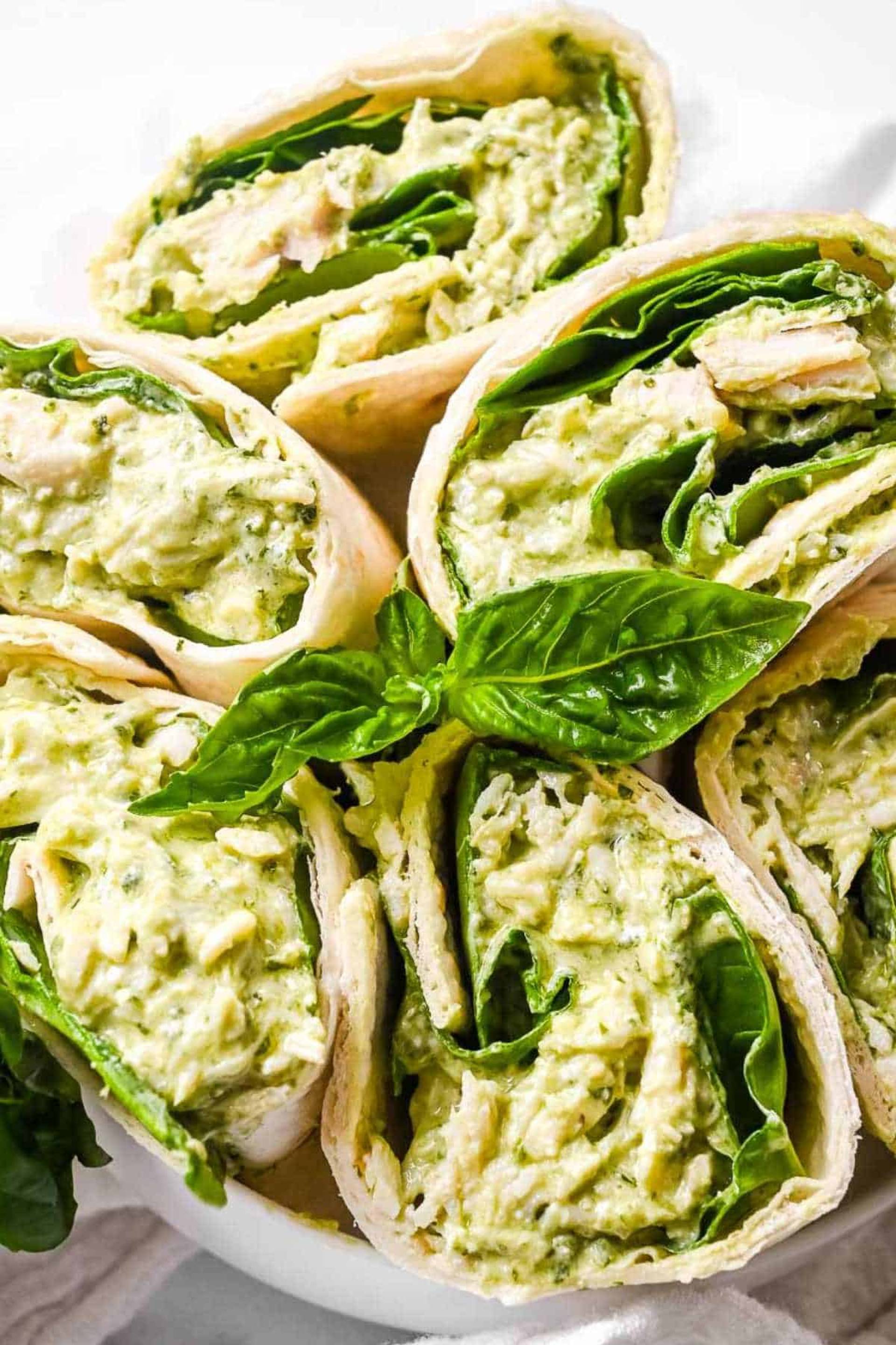 Parmesan Basil Chicken Salad Wrap