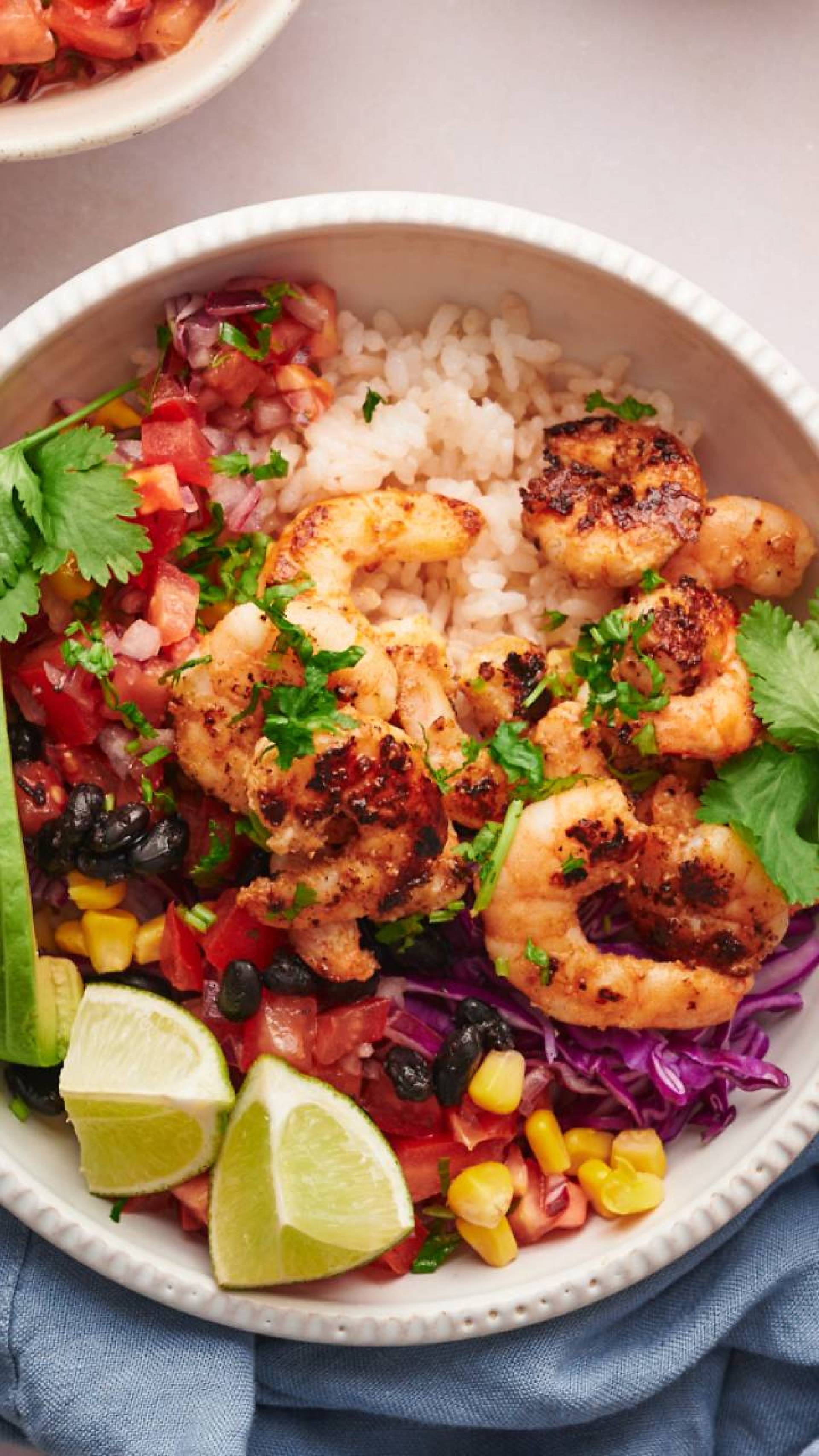 Blackened Shrimp Taco Bowl with Creamy Cilantro Lime Drizzle