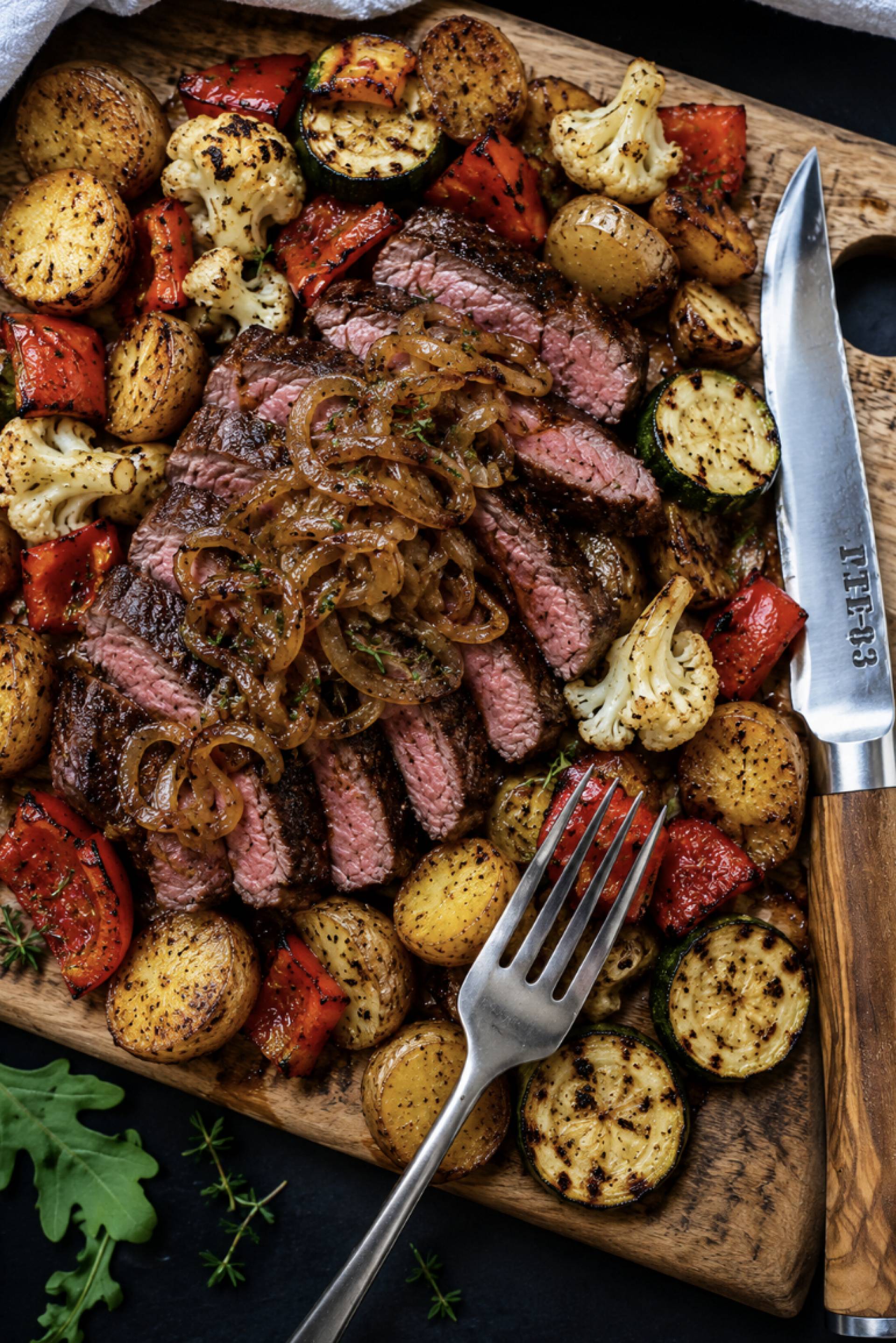 Dairy Free Rosemary Flank Steak with Balsamic Caramelized Onions
