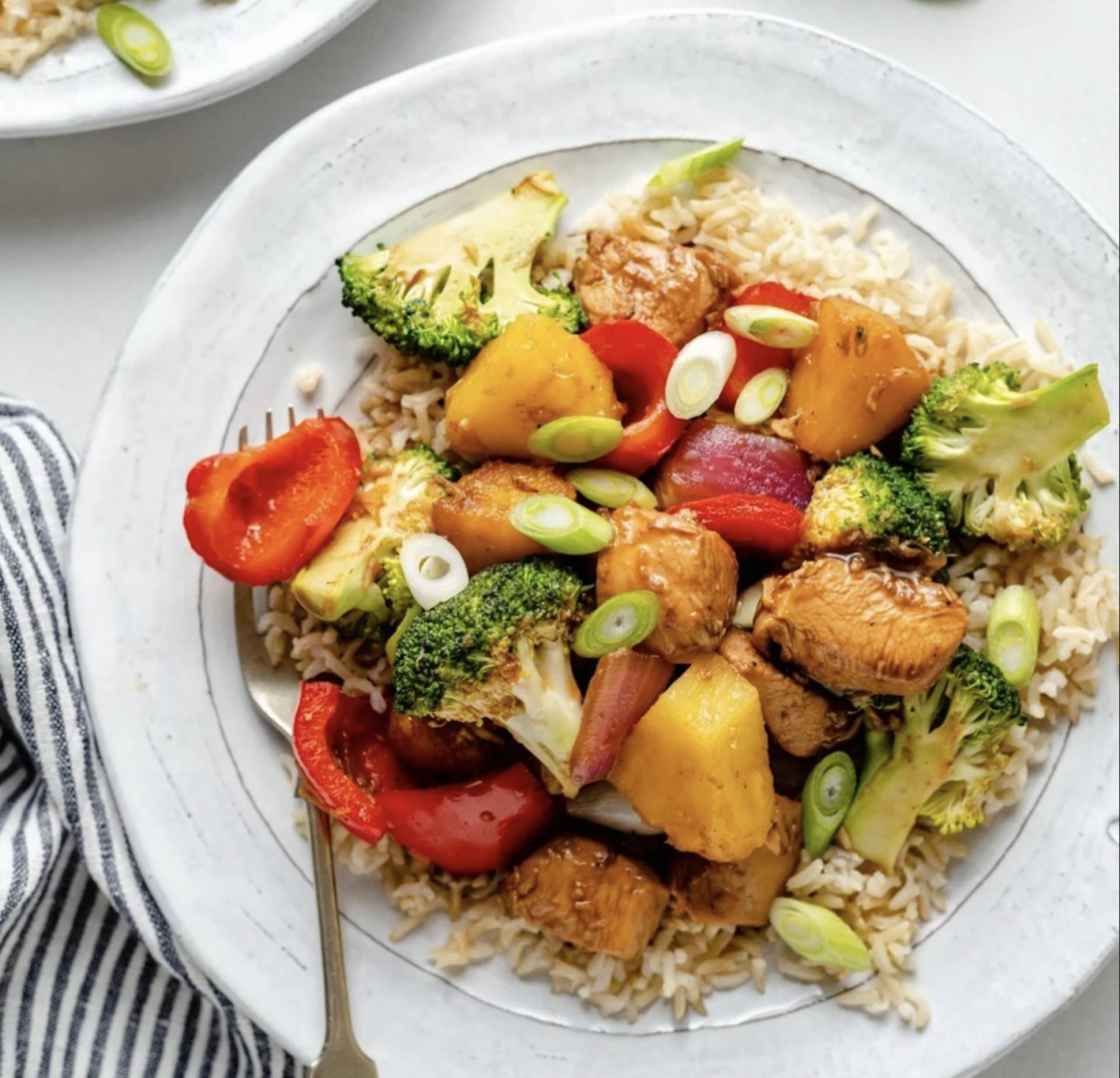 Healthy Sweet & Sour Chicken with Cauliflower Rice