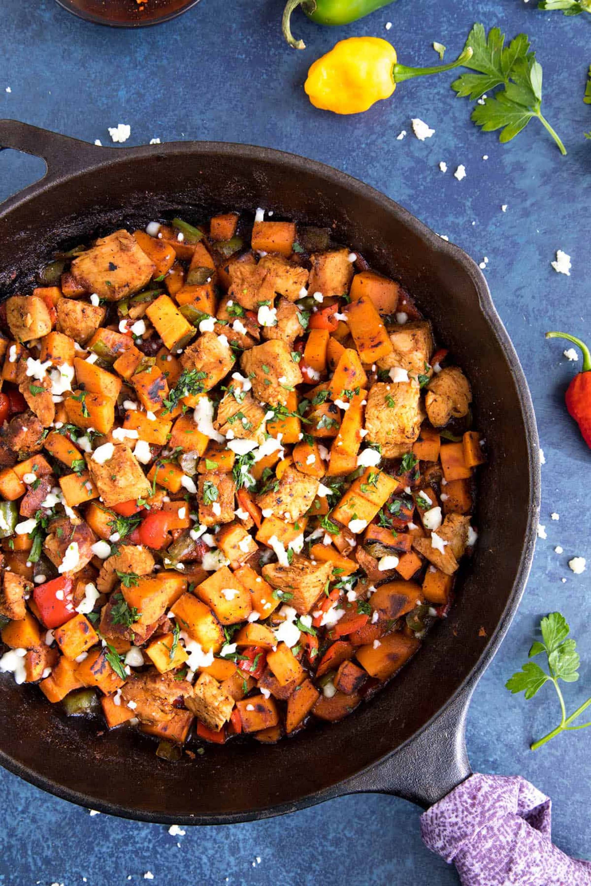 Smoked Turkey Ends and Southwest Sweet Potato Hash Breakfast Bowl