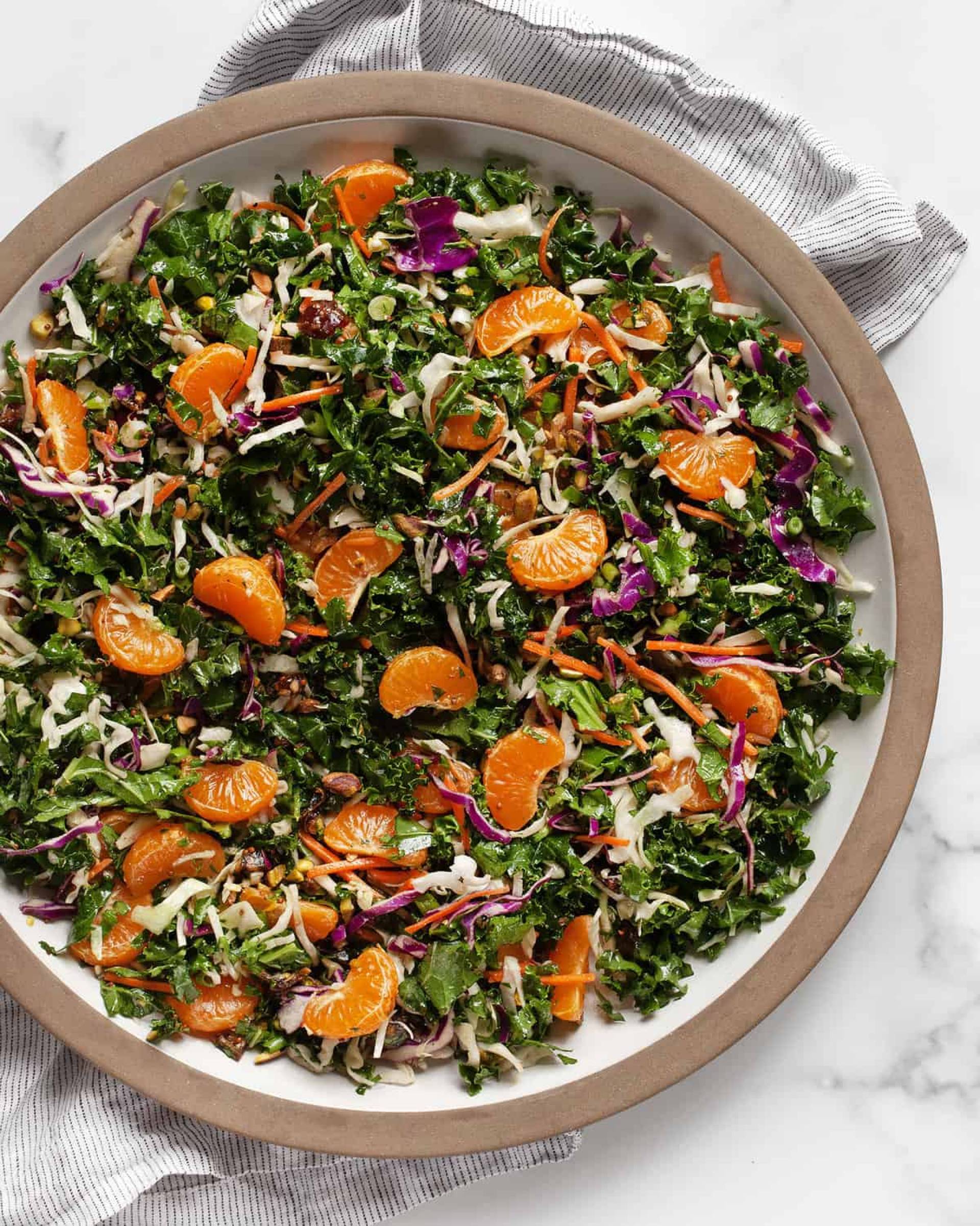 GIVE BACK - Mandarin Kale Salad with Carrot Miso Vinaigrette and Grilled Chicken