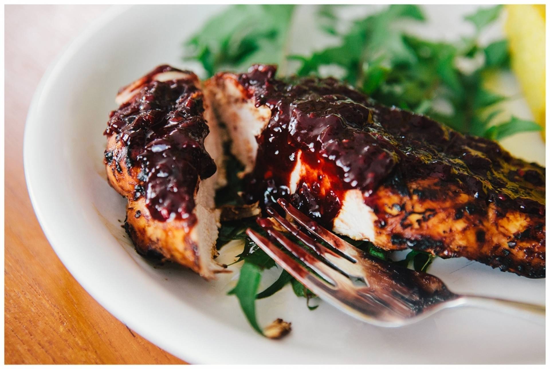 Blackberry BBQ Grilled Chicken with Cauliflower Rice Pilaf