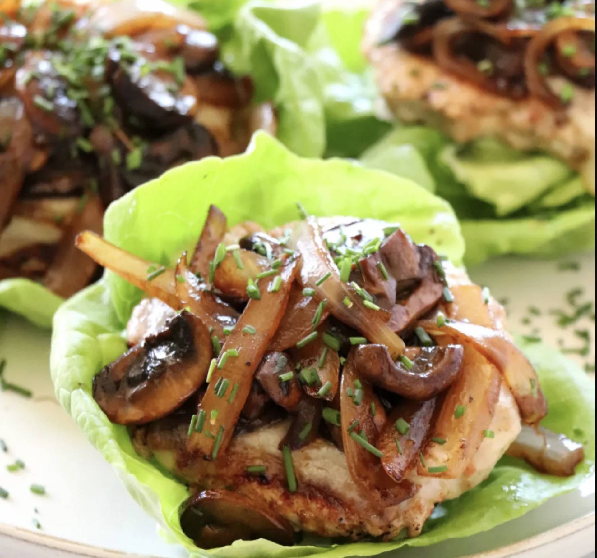 Swiss Mushroom Turkey Burger Bowl with Ranch Potatoes and Greek Yogurt Herbed Aioli