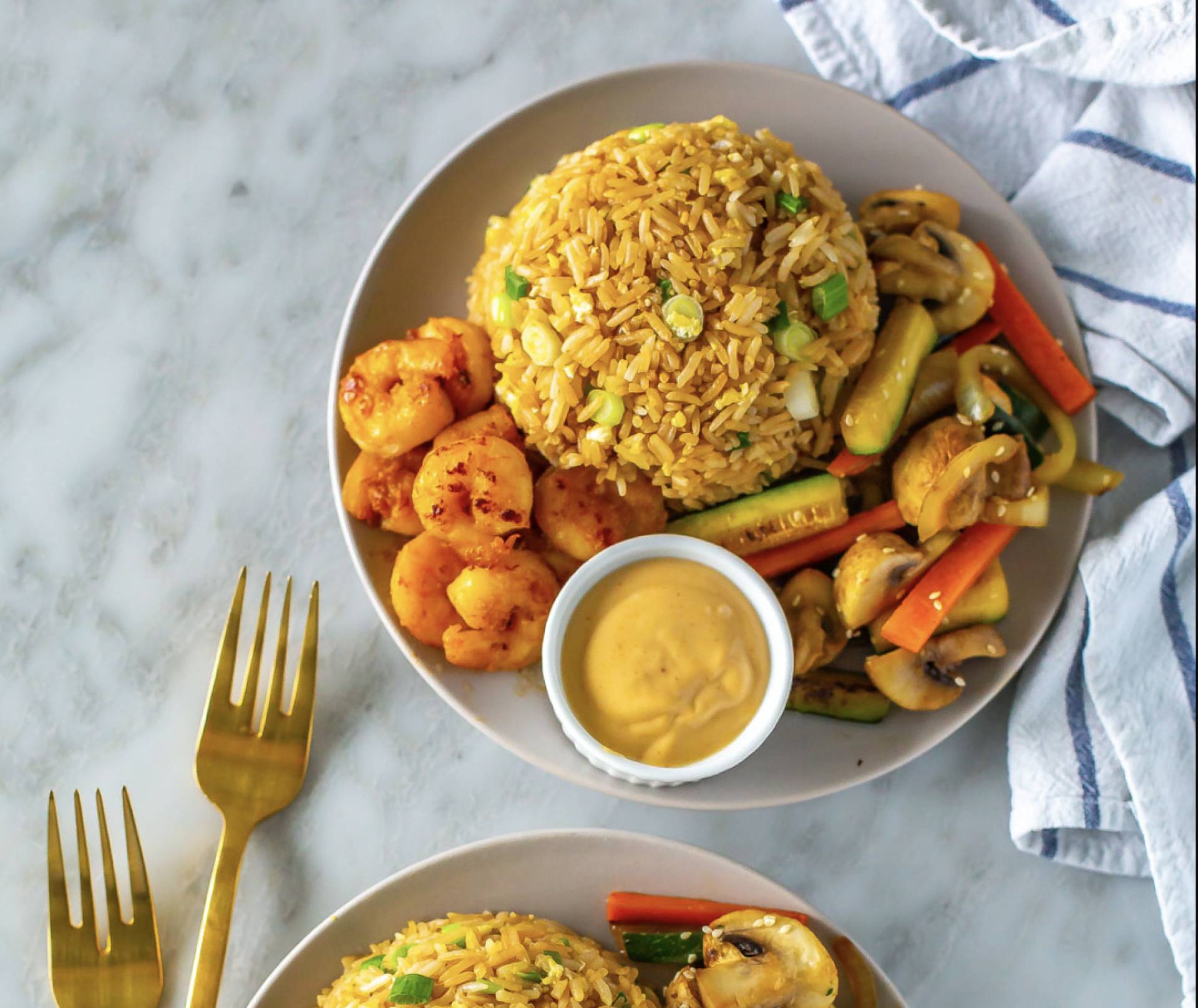 Hibachi Shrimp Bowls with Healthy Yum Yum Sauce