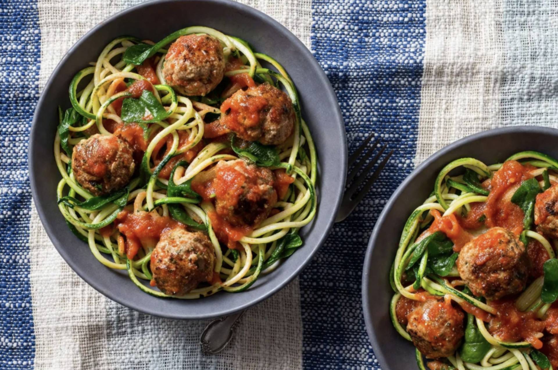 Gluten Free/Low Carb Cheesy Turkey Meatballs with Sneaky Veggie Marinara and Zoodles