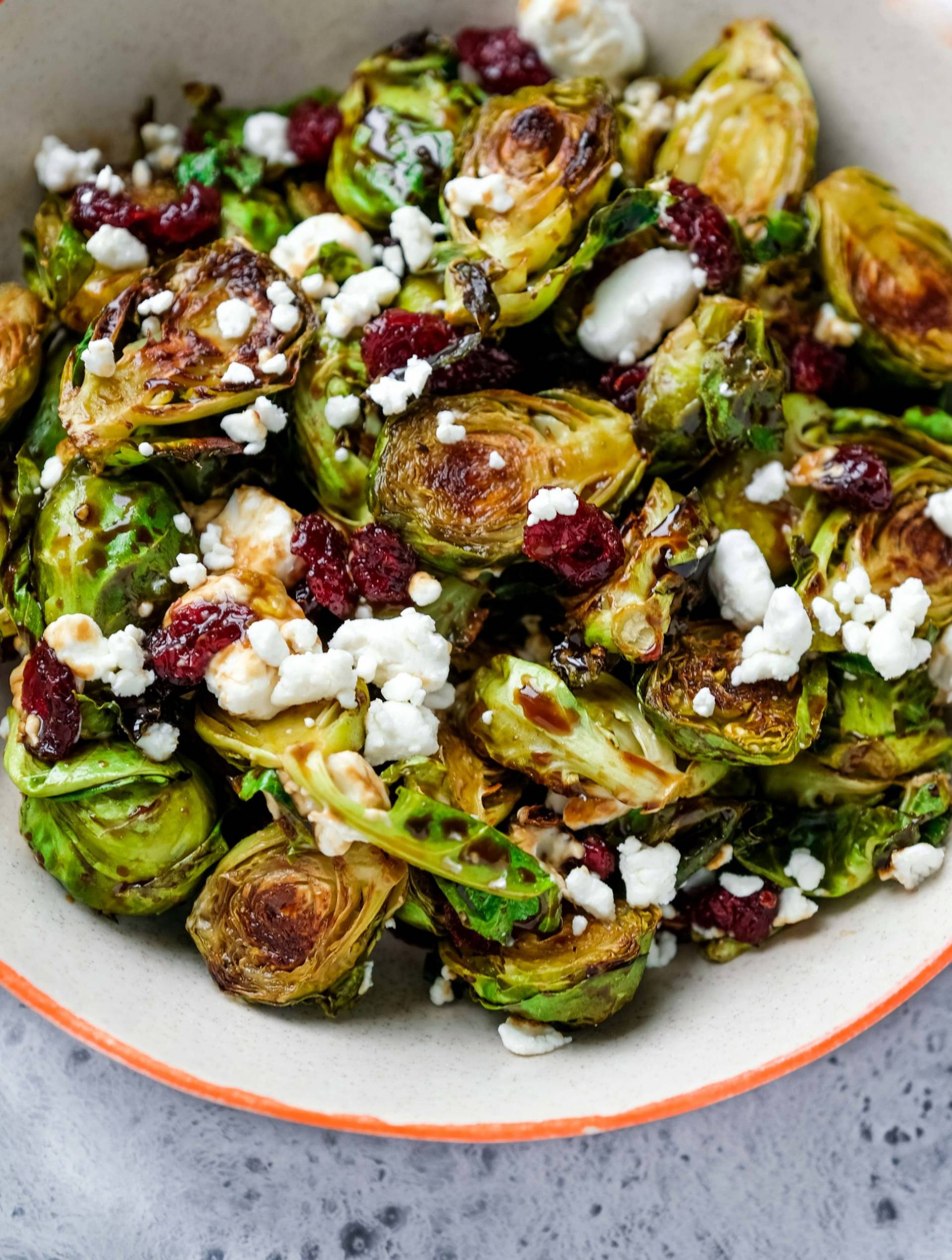 Roasted Brussels & Cranberries  with Gorgonzola and Walnut- THANKSGIVING MENU