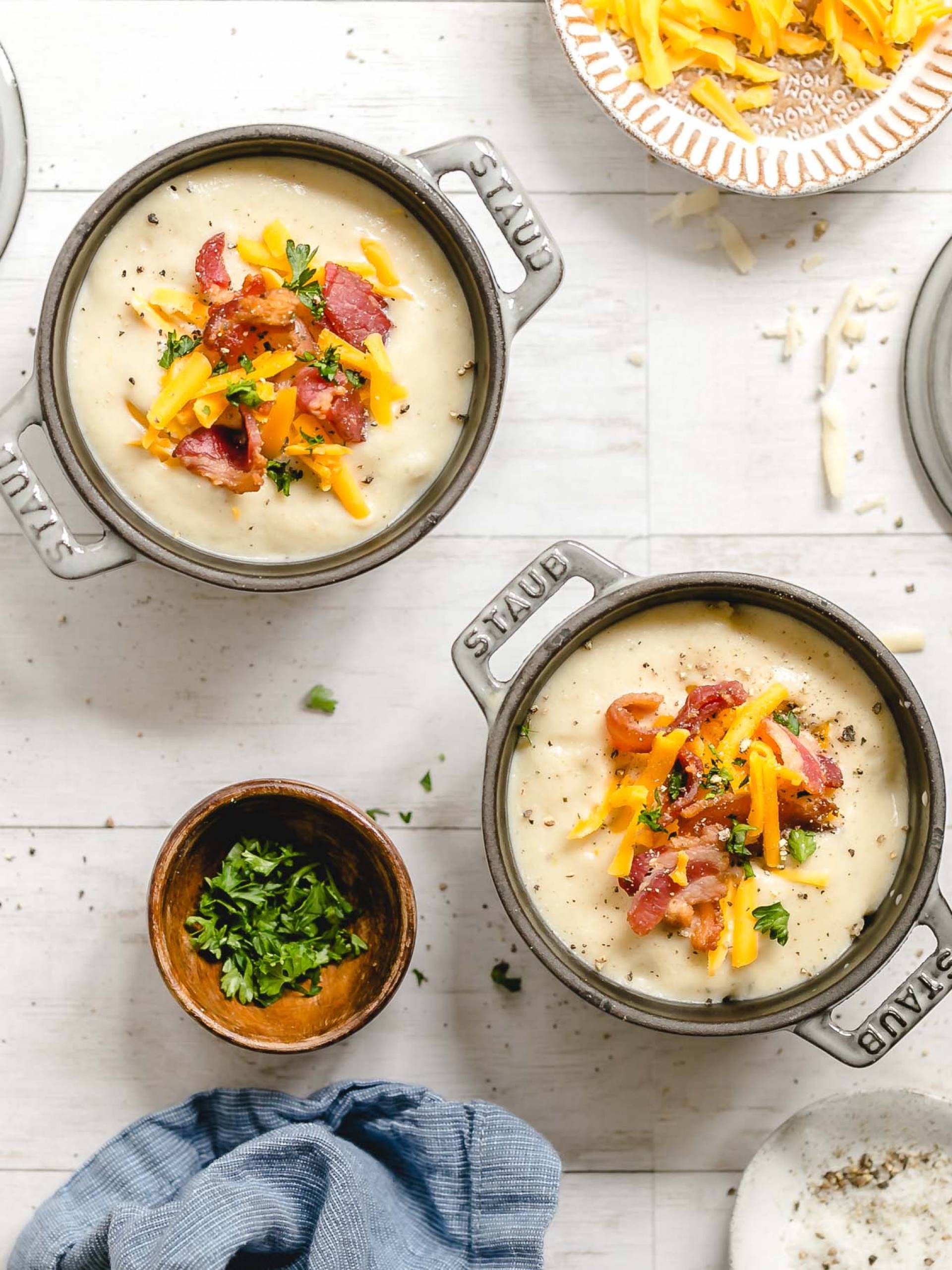 Loaded Baked Potato Cauliflower Soup with Bacon