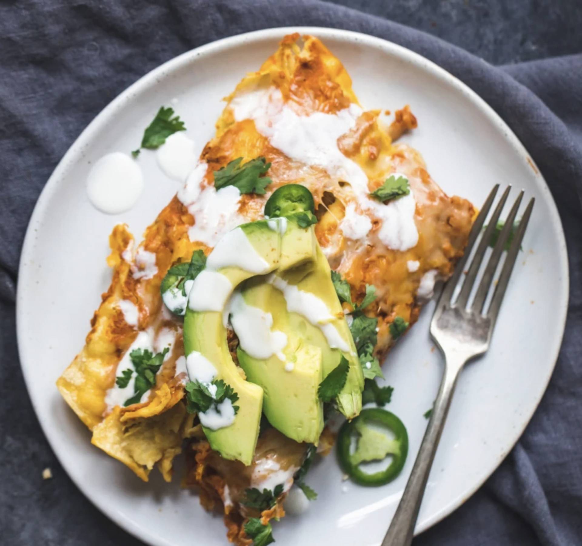 Creamy Pumpkin Black Bean and Spinach Enchiladas