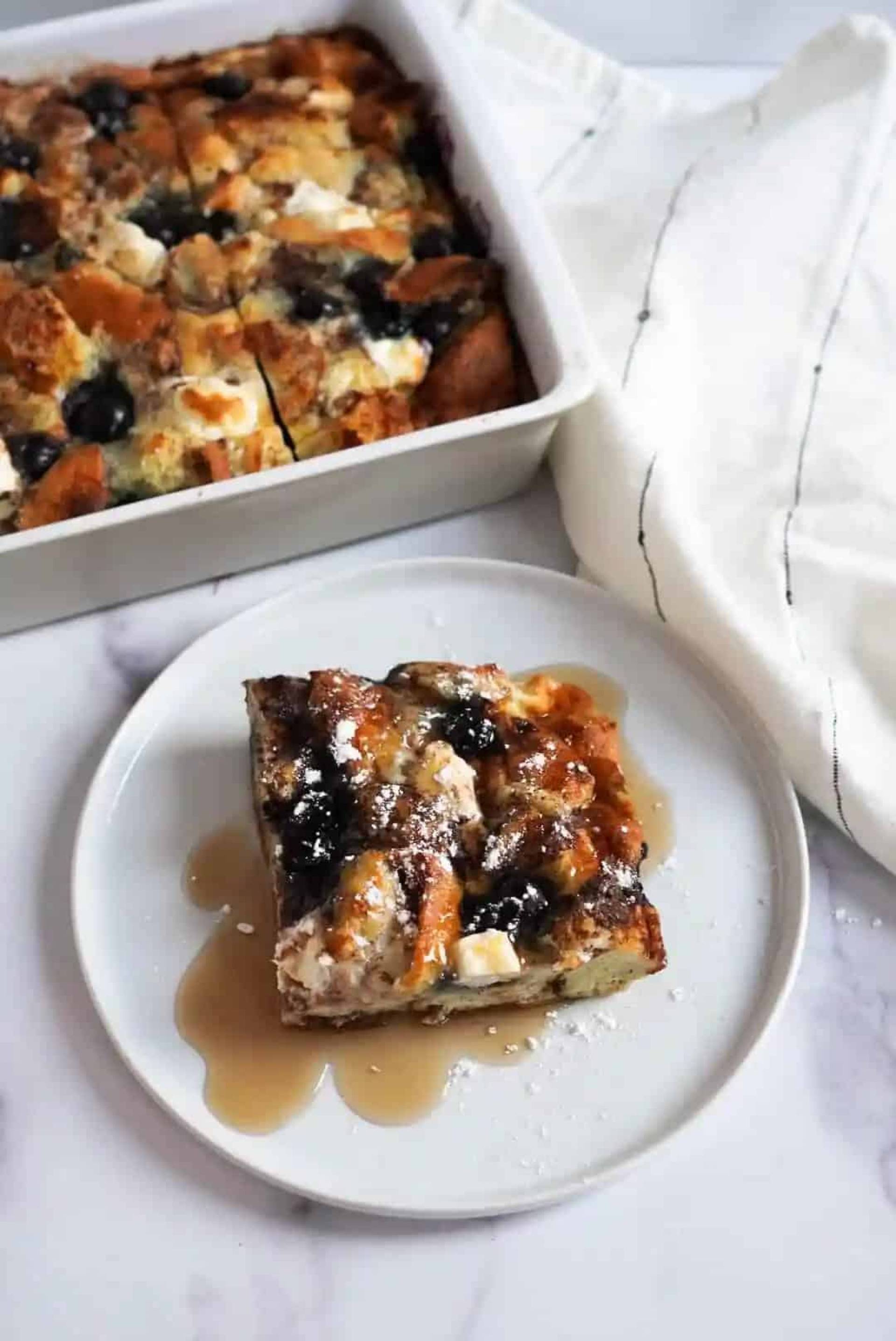 High Protein Blueberry French Toast Bake