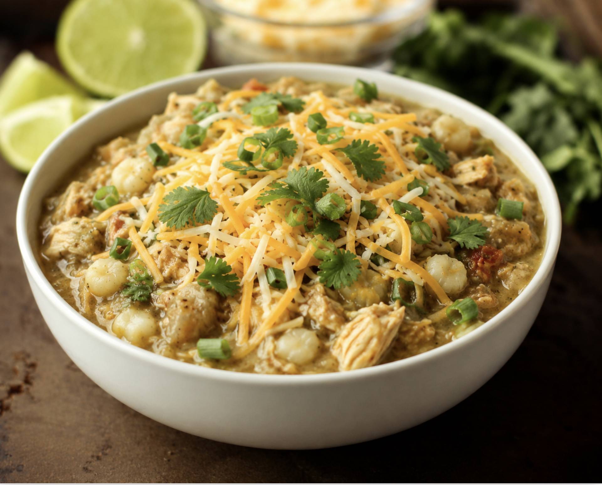 Yasmin's Chicken Chili Verde with Cheese