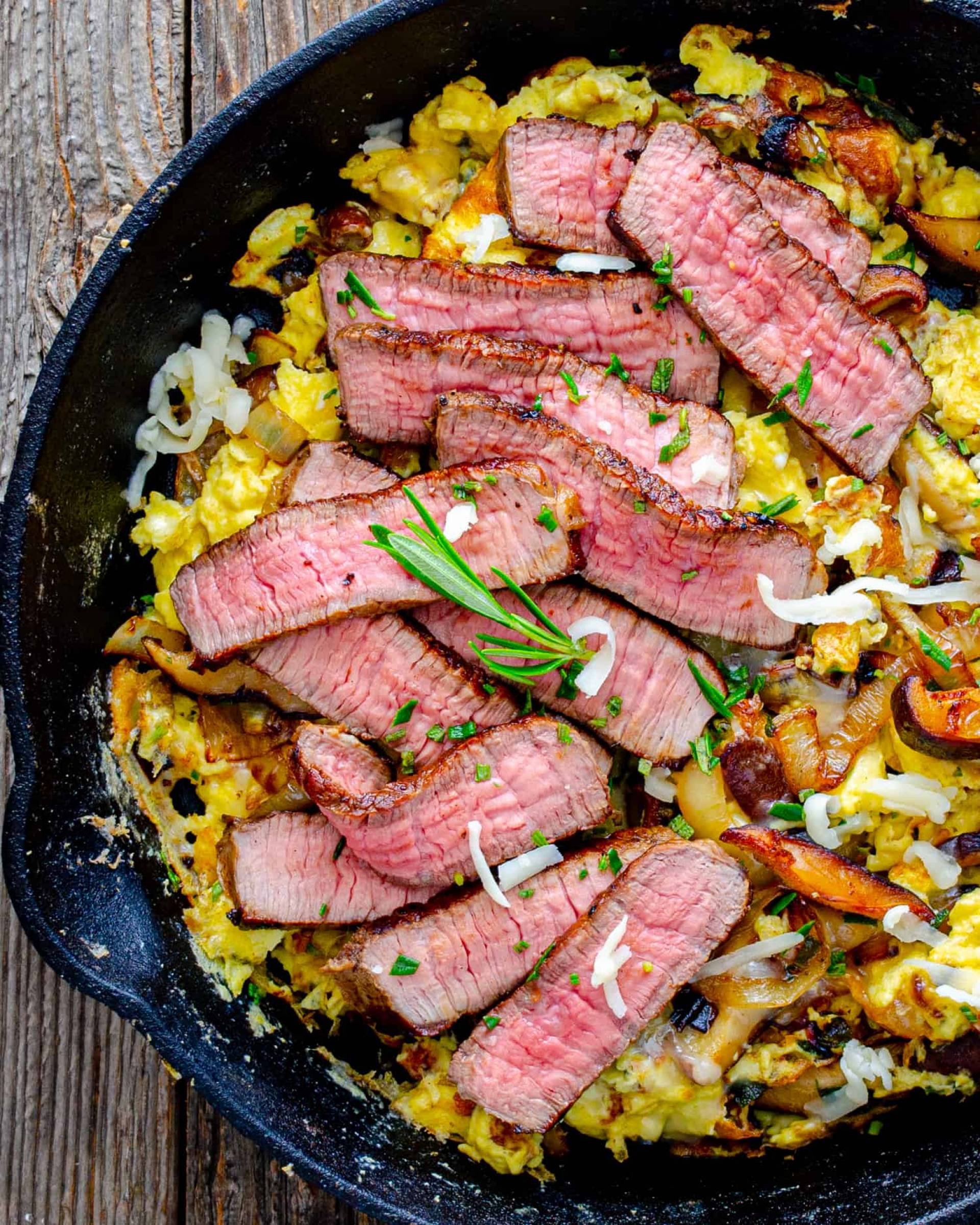 Swiss Mushroom Steak and Egg Bowl