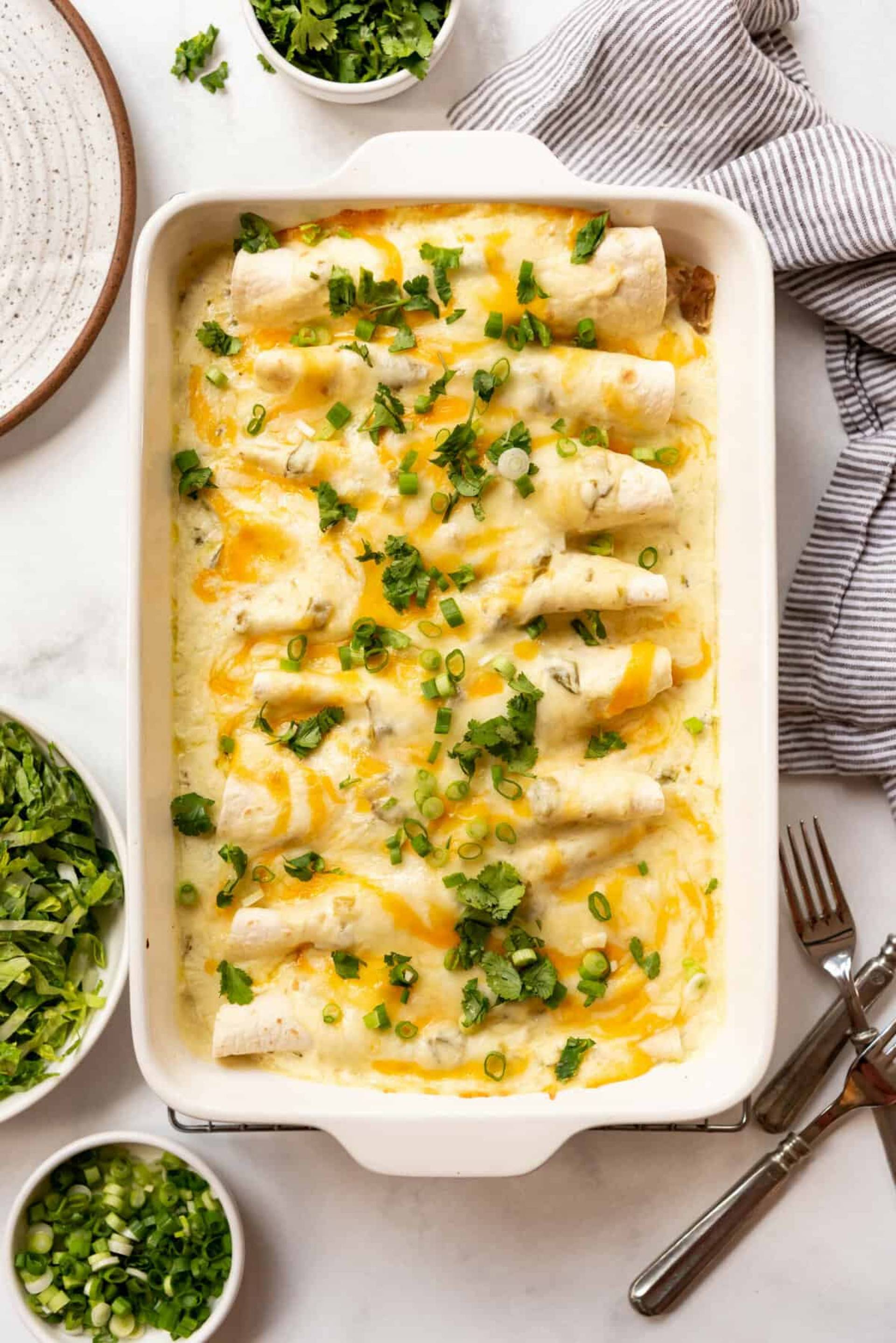 Creamy White Chicken Enchiladas