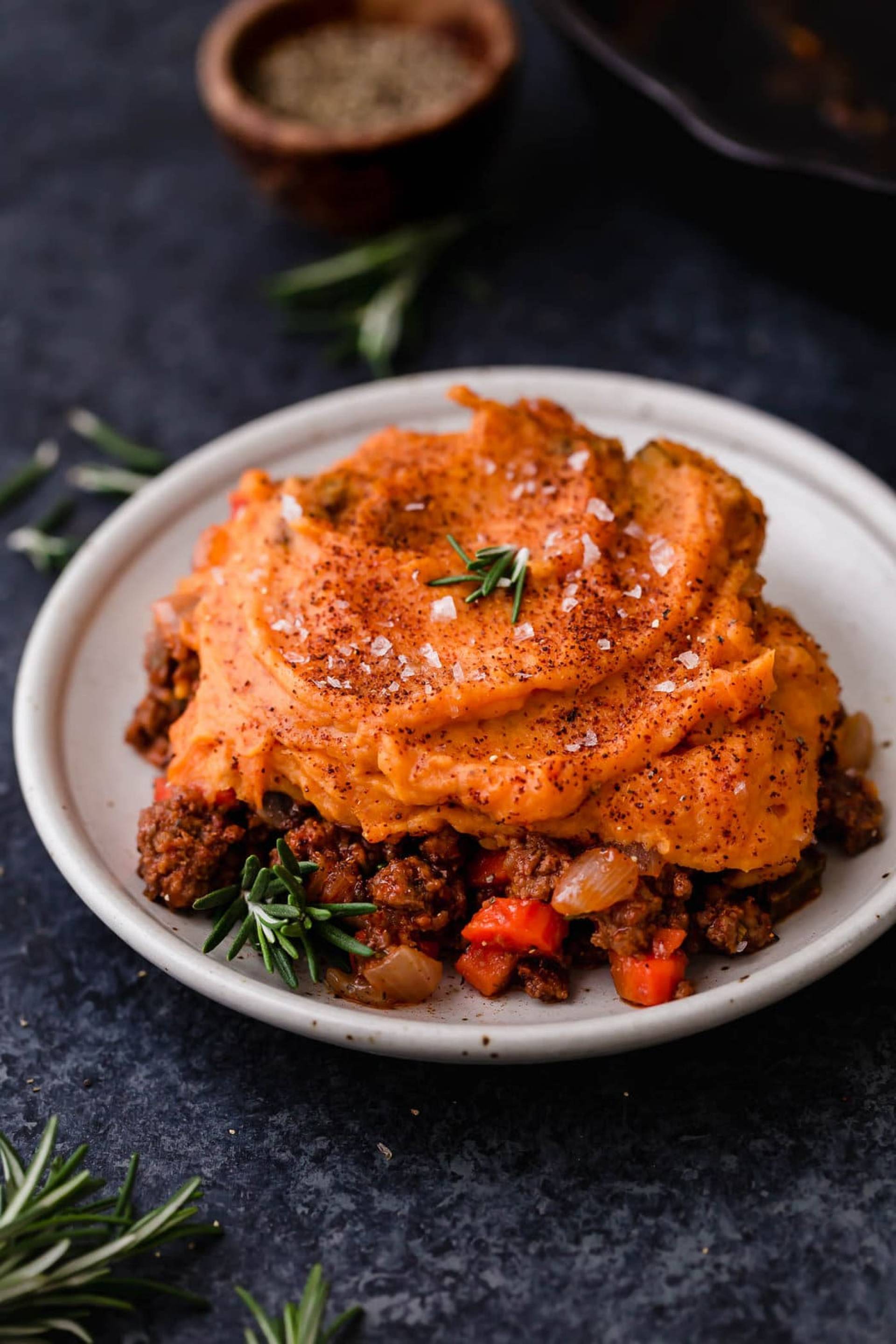 Lightened Up Sweet Potato and Beef Shepherd's Pie