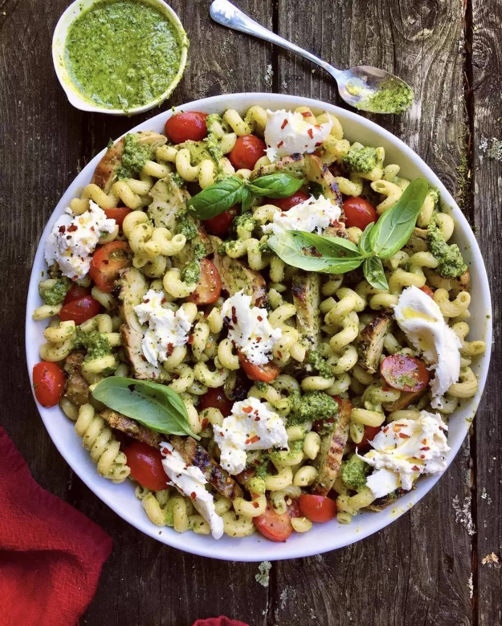 Grilled Balsamic Portabella with Whipped Ricotta and Pesto