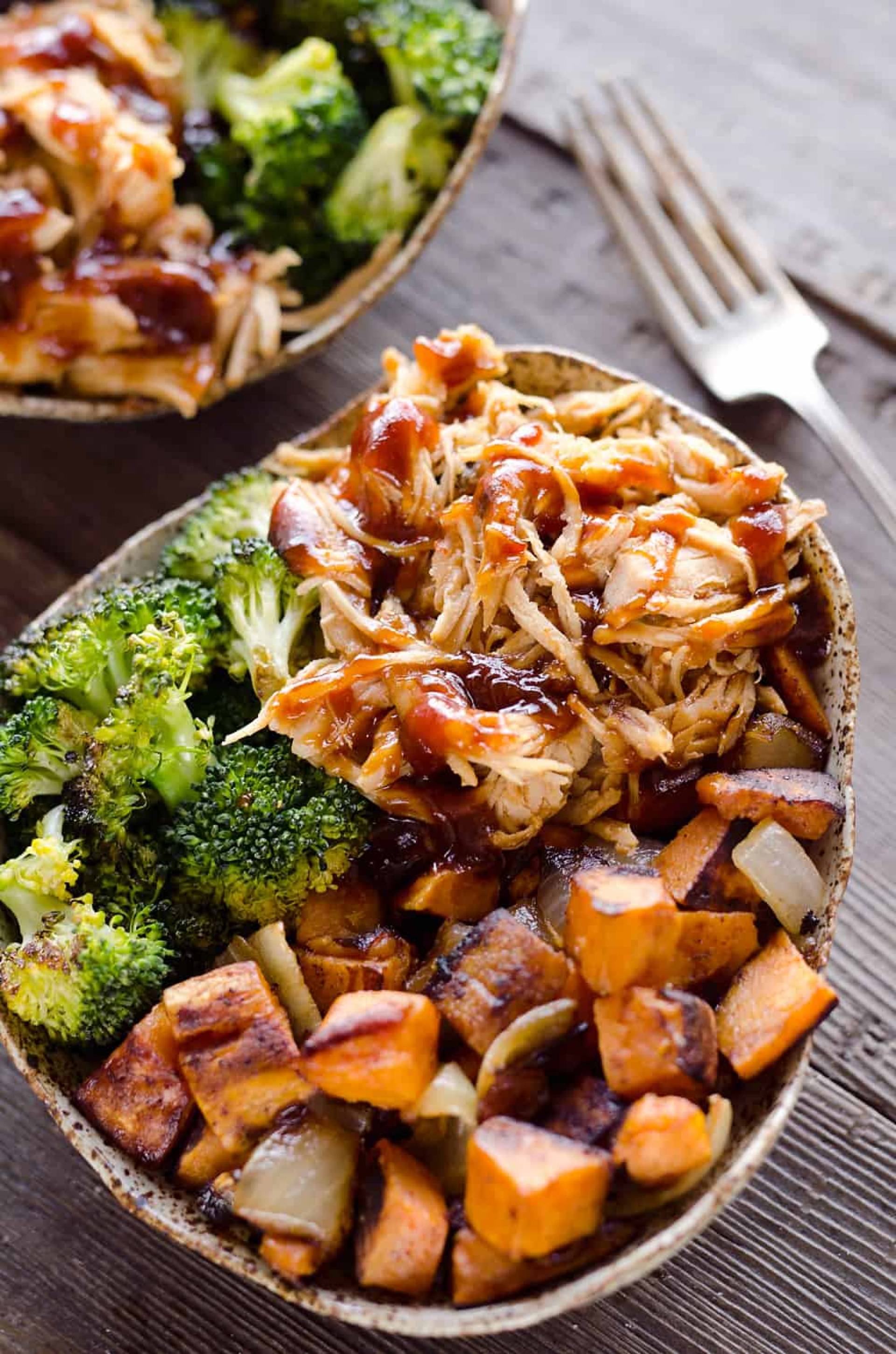 BBQ Chicken, Roasted Broccoli & Everything Bagel Sweet Potato