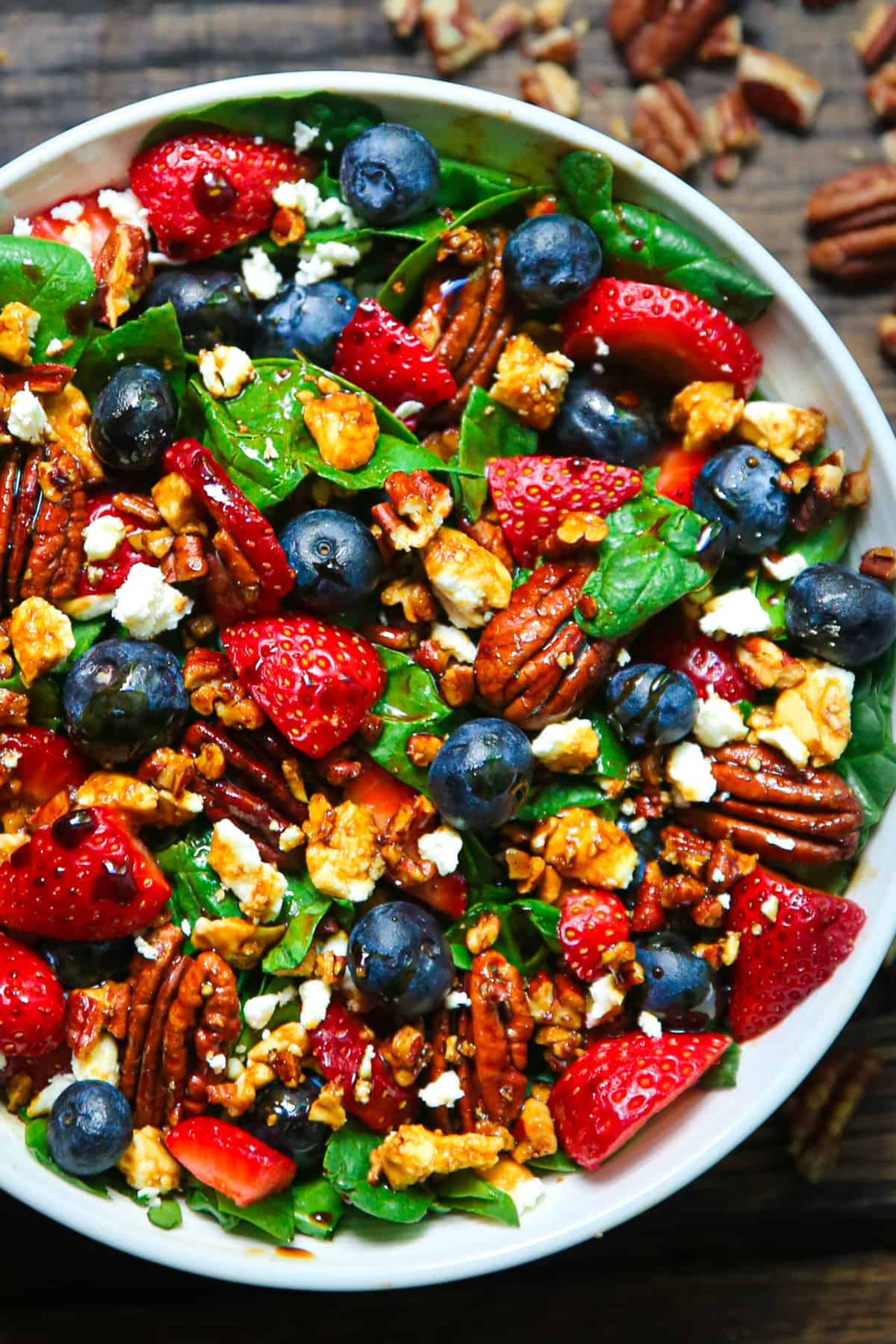 GIVE BACK Berry & Greens Salad with Grilled Chicken and Goat Cheese