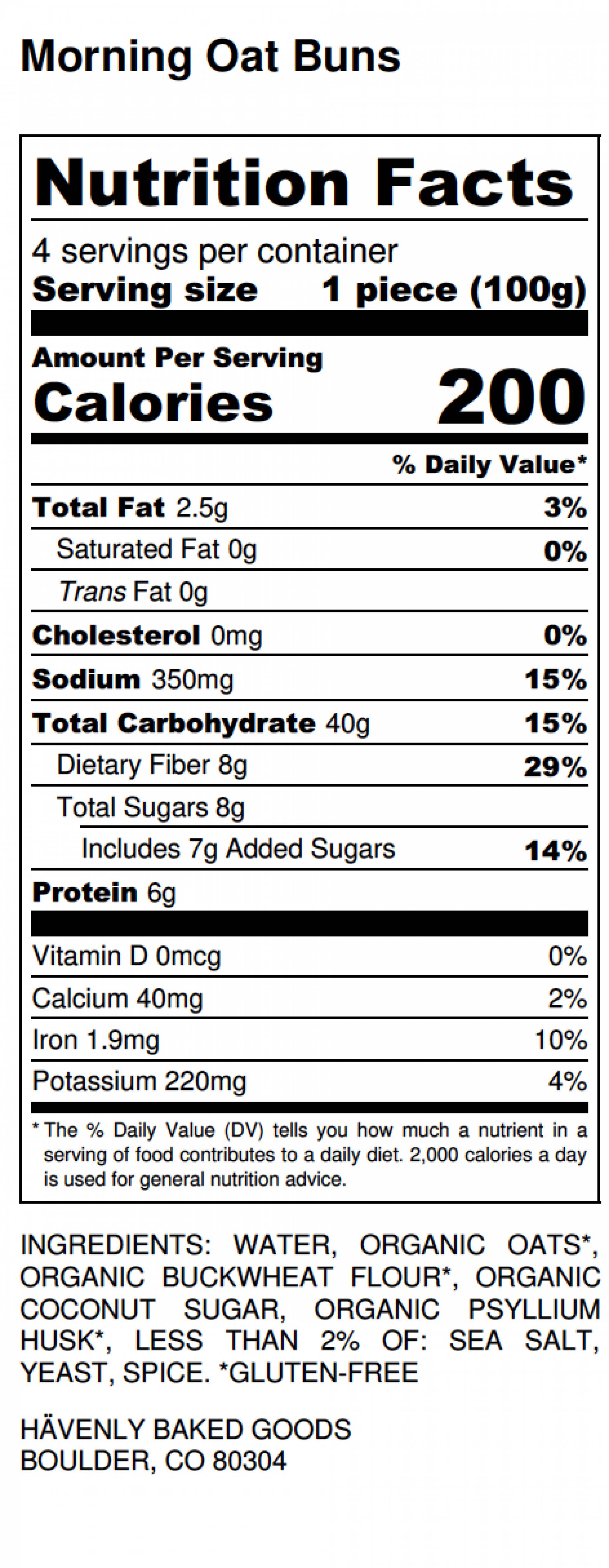 Havenly Gluten Free Morning Oat Buns