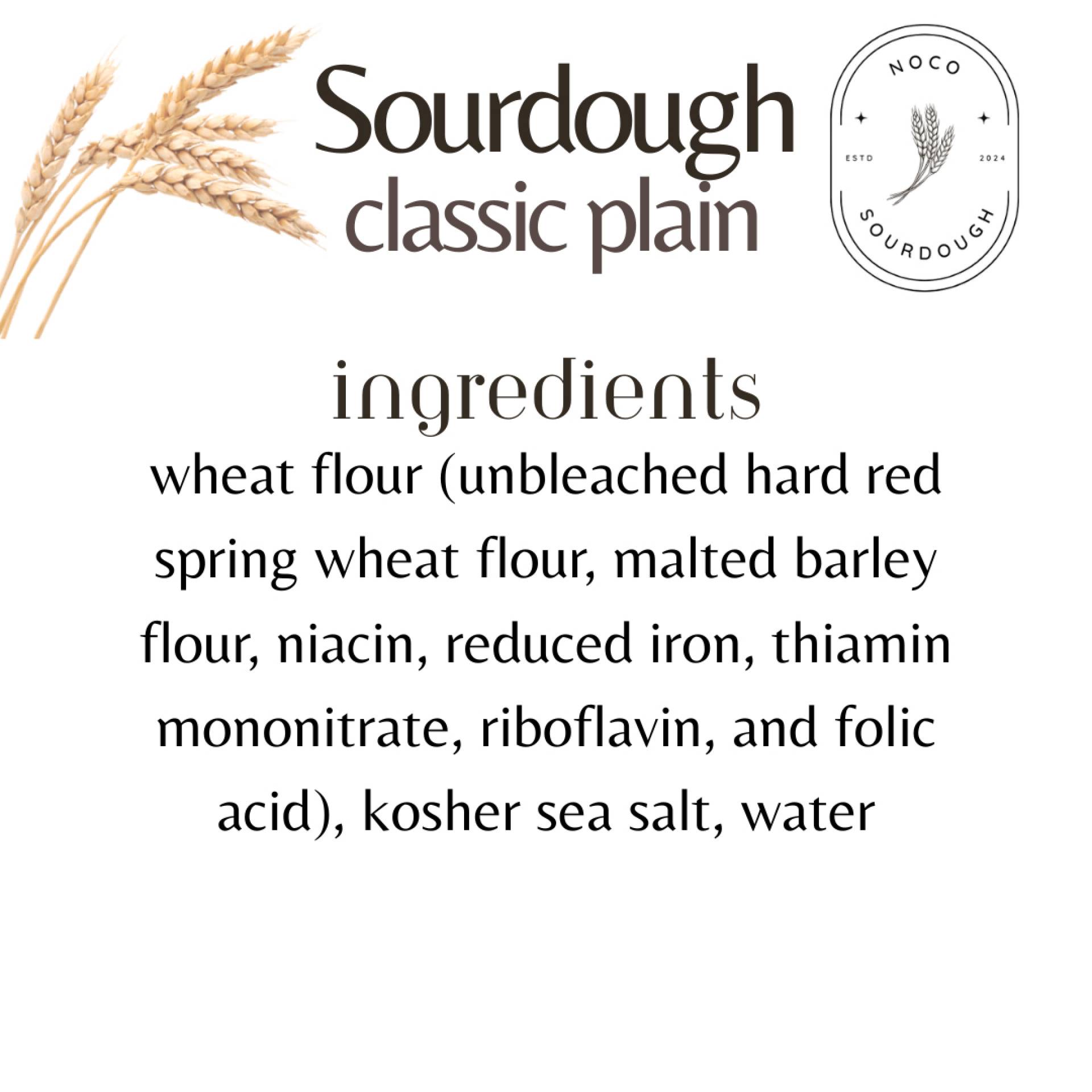 NoCo Sourdough - Classic Plain Sourdough Loaf