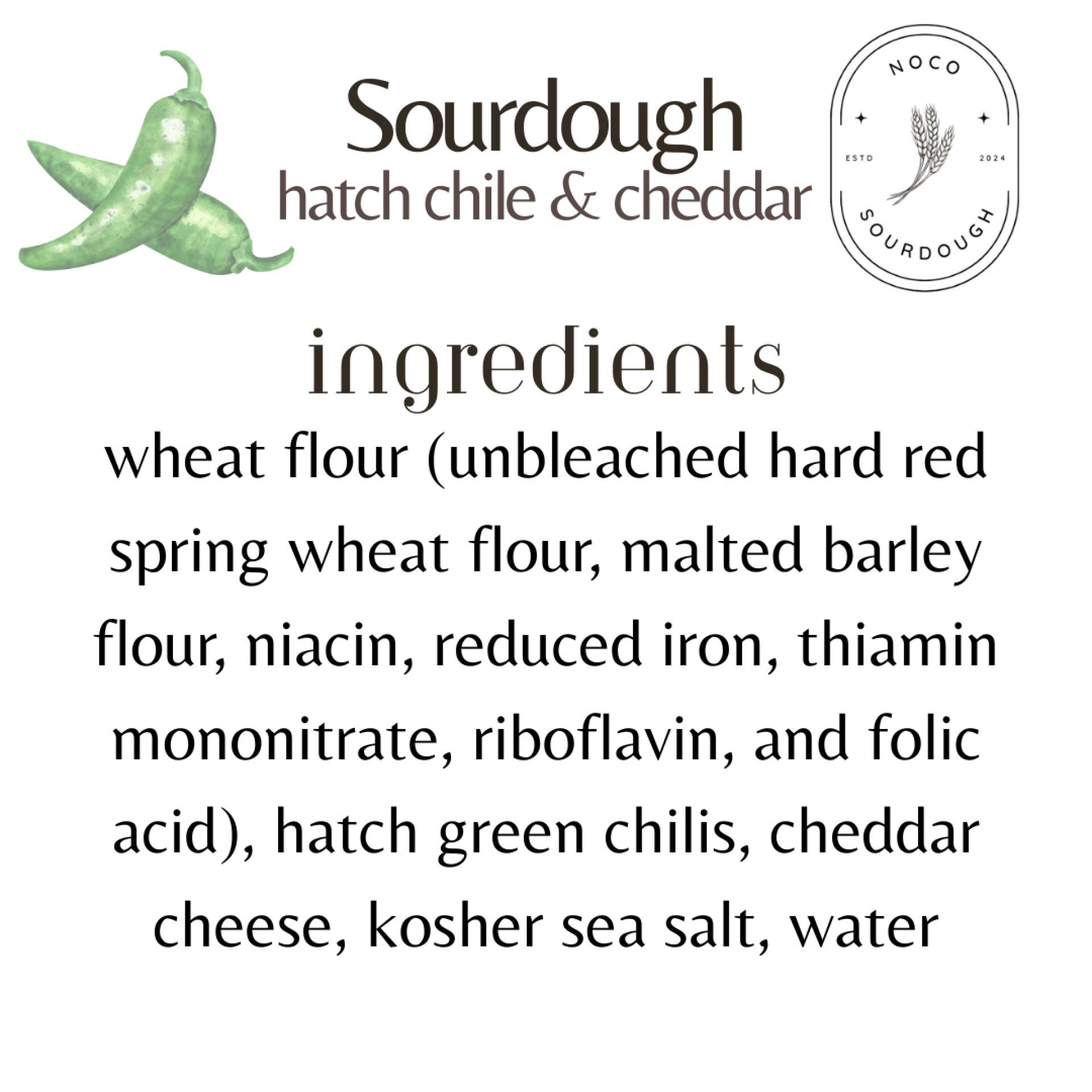 NoCo Sourdough - Hatch Chile and Cheddar Loaf