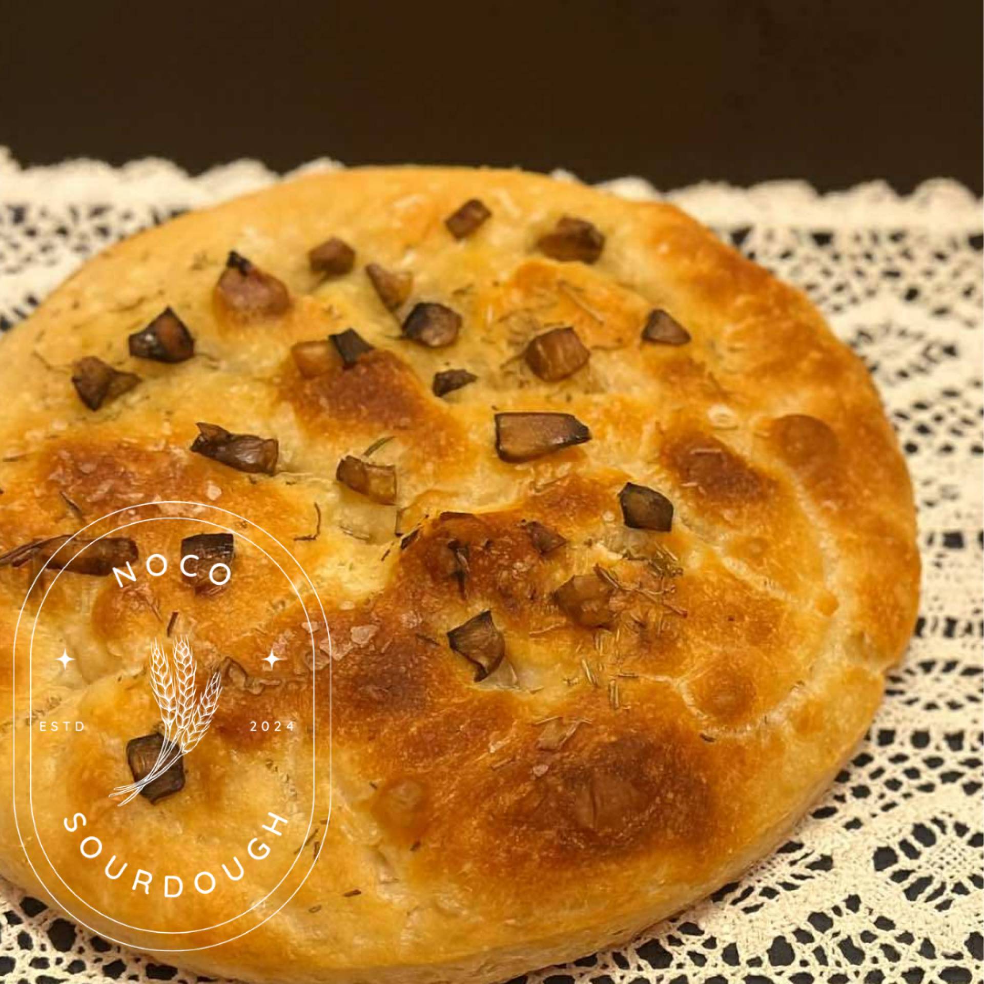 NoCo Sourdough - Mushroom and Thyme Focaccia