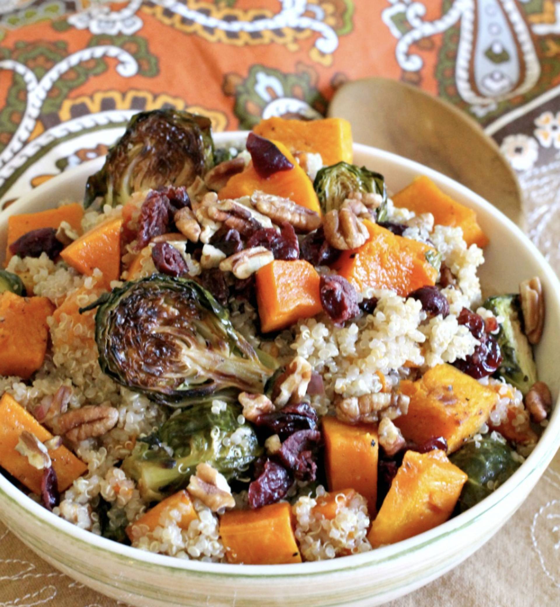 Grilled Flank Steak Autumn Veggie Bowl with Goat Cheese